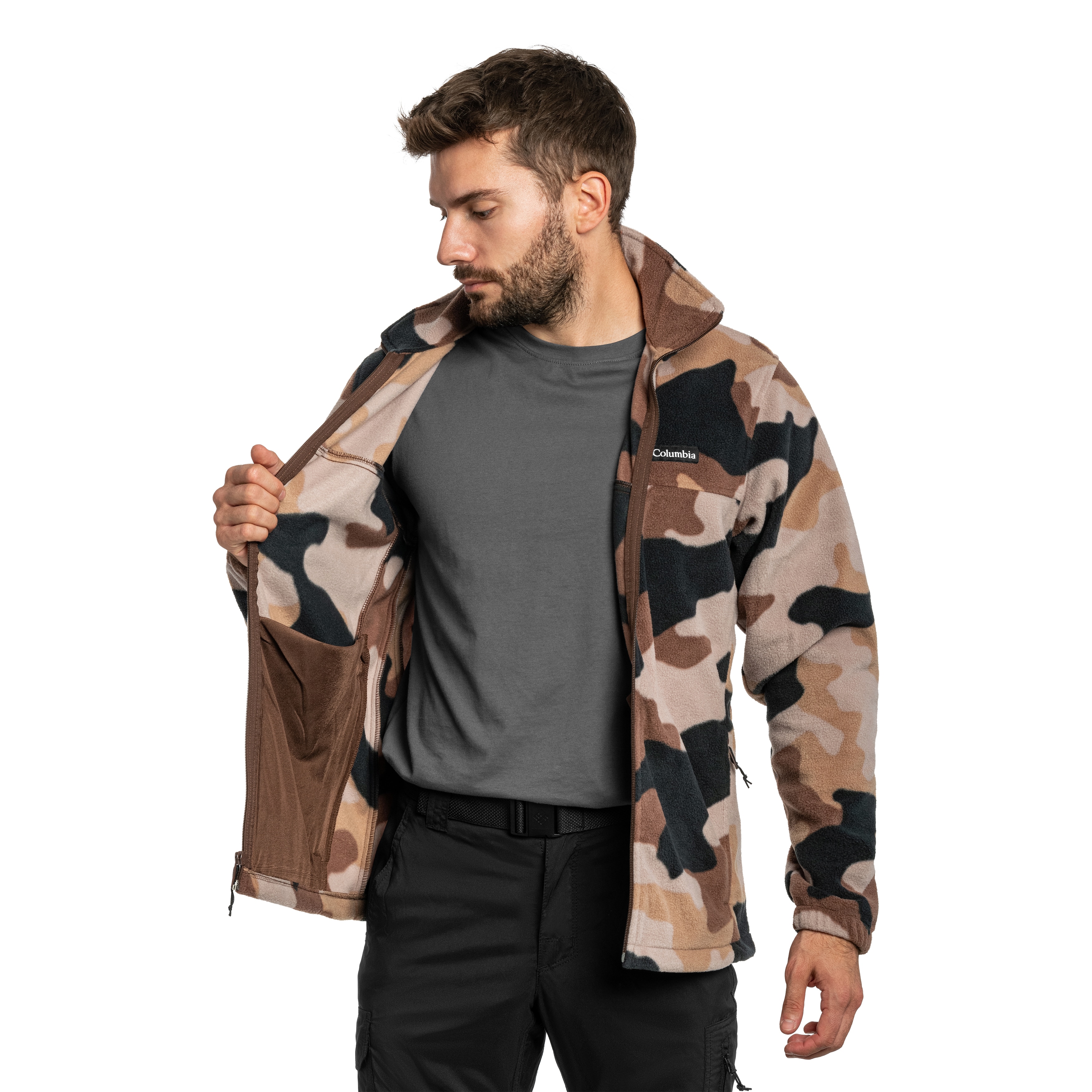 Jachetă polar Columbia Steens Mountain Printed Jacket - Tobacco Mod Camo