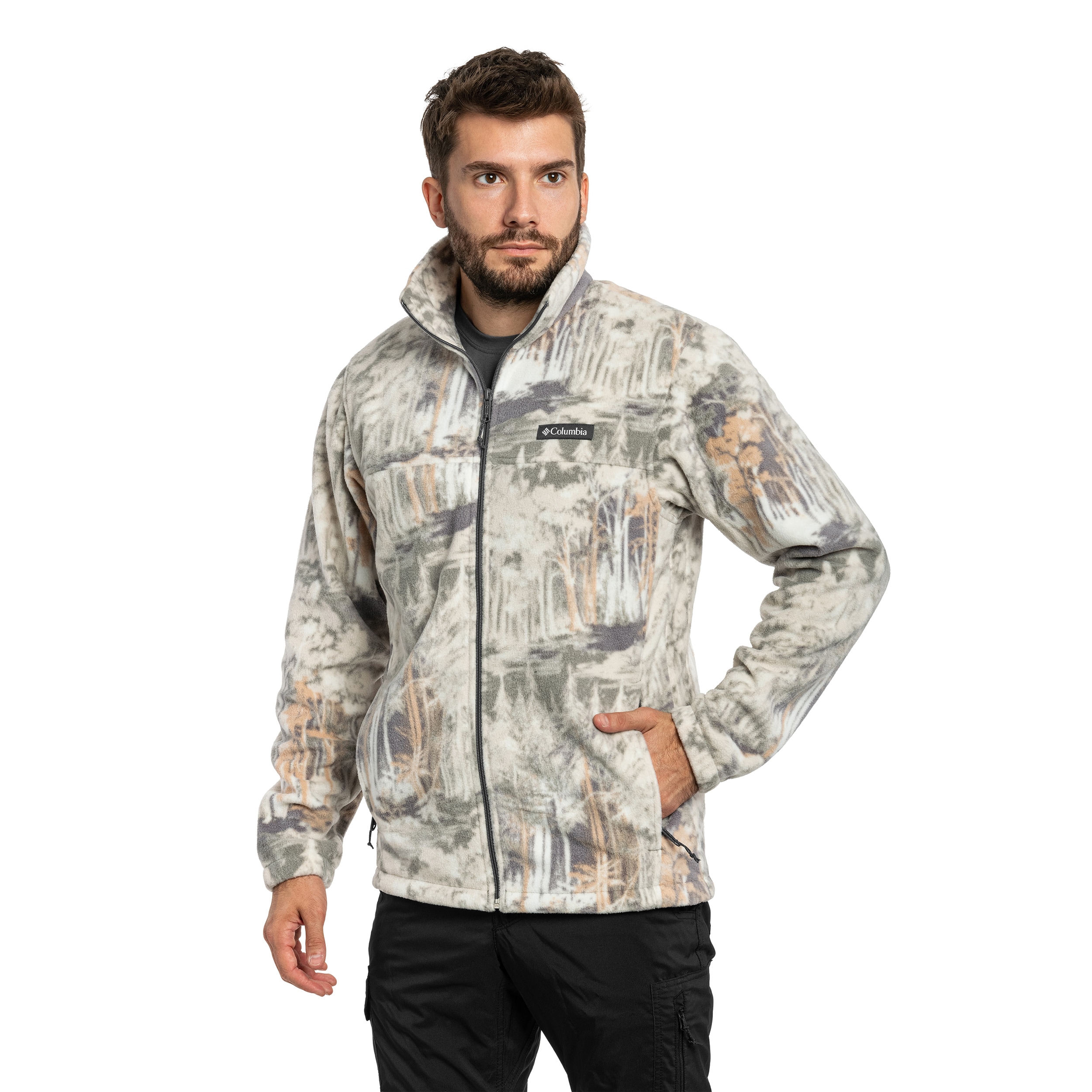 Jachetă polar Columbia Steens Mountain Printed Jacket - City Grey Deschutestrees