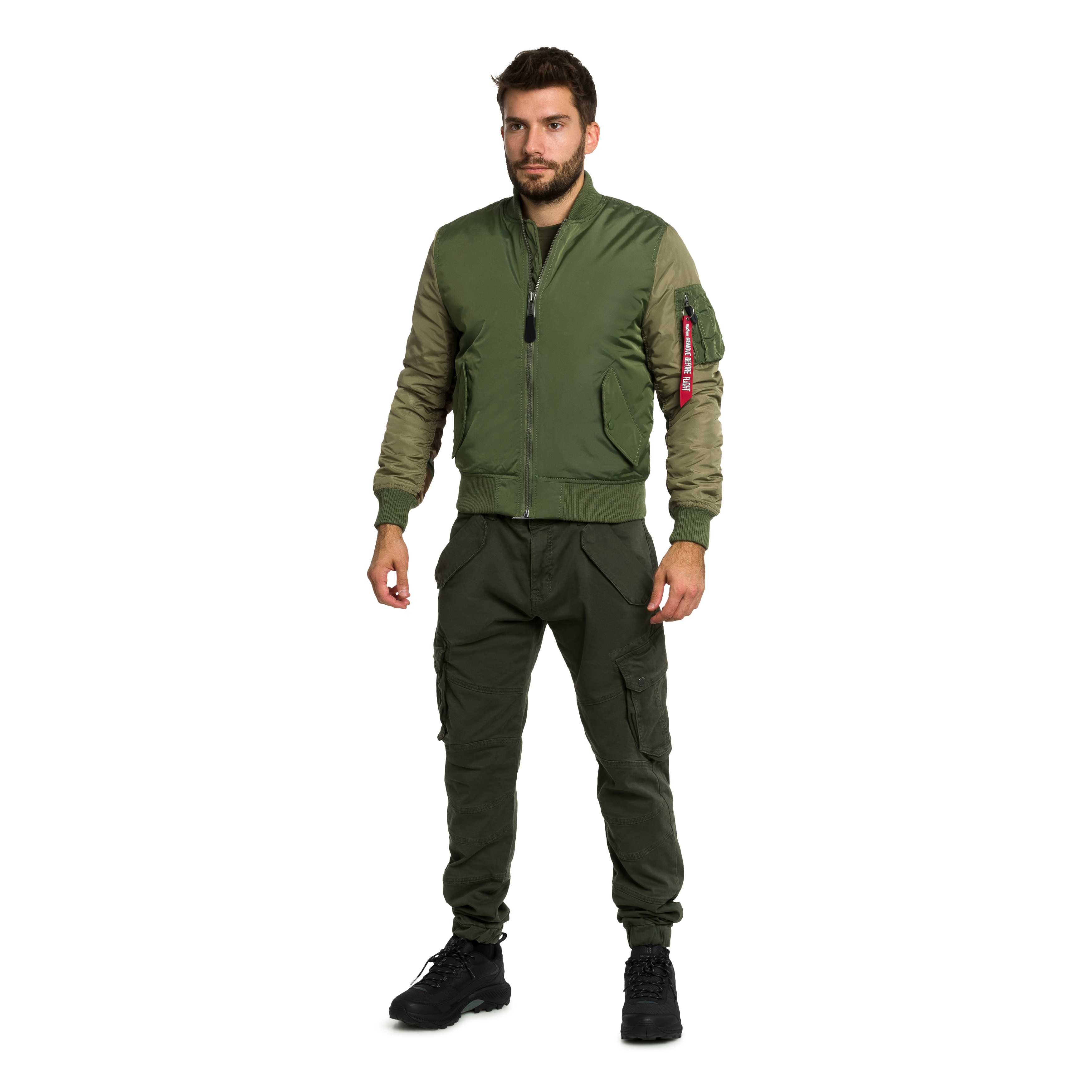 Geacă Alpha Industries MA-1 Camo Back Embroidery Bomber - Sage Green