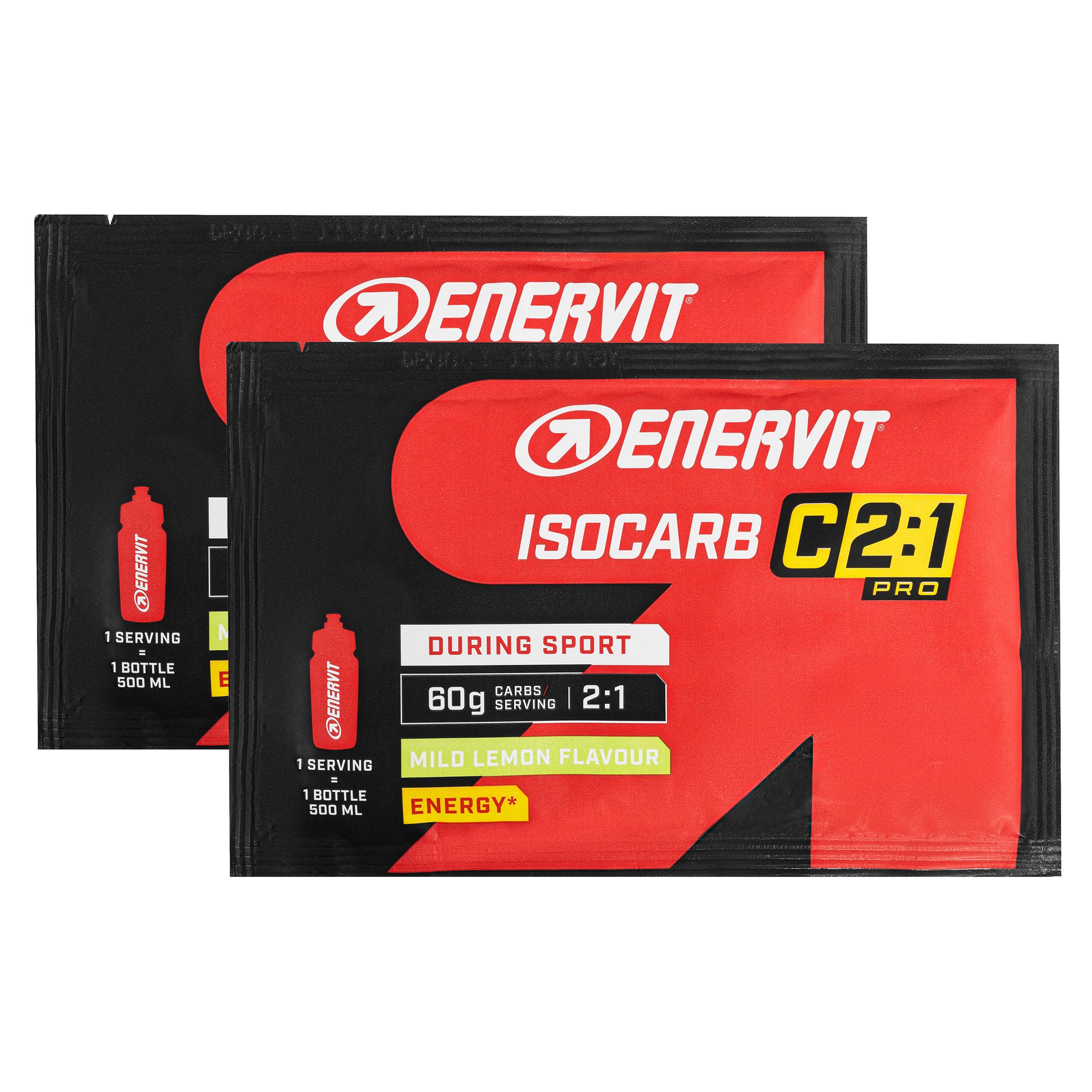 Băutură izotonică cu carbohidrați Enervit Isocarb C2:1 65 g aromă ușoară de lămâie - 2 buc.