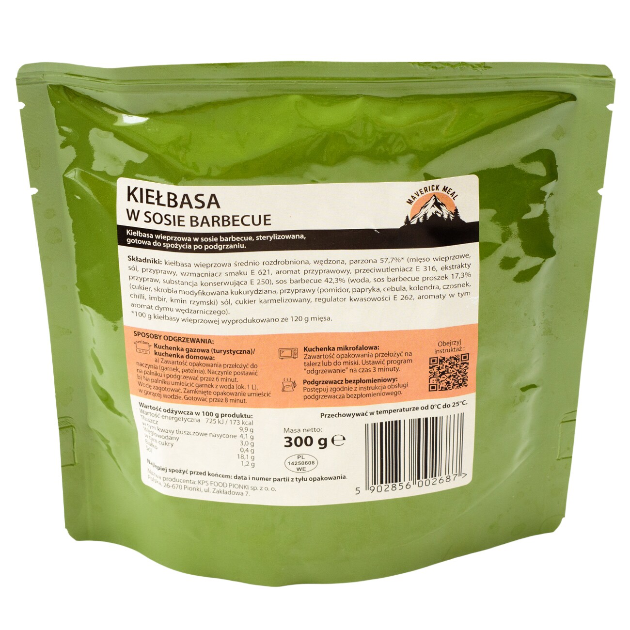 Danie gotowe Maverick Food Kiełbasa w sosie barbecue - 300 g