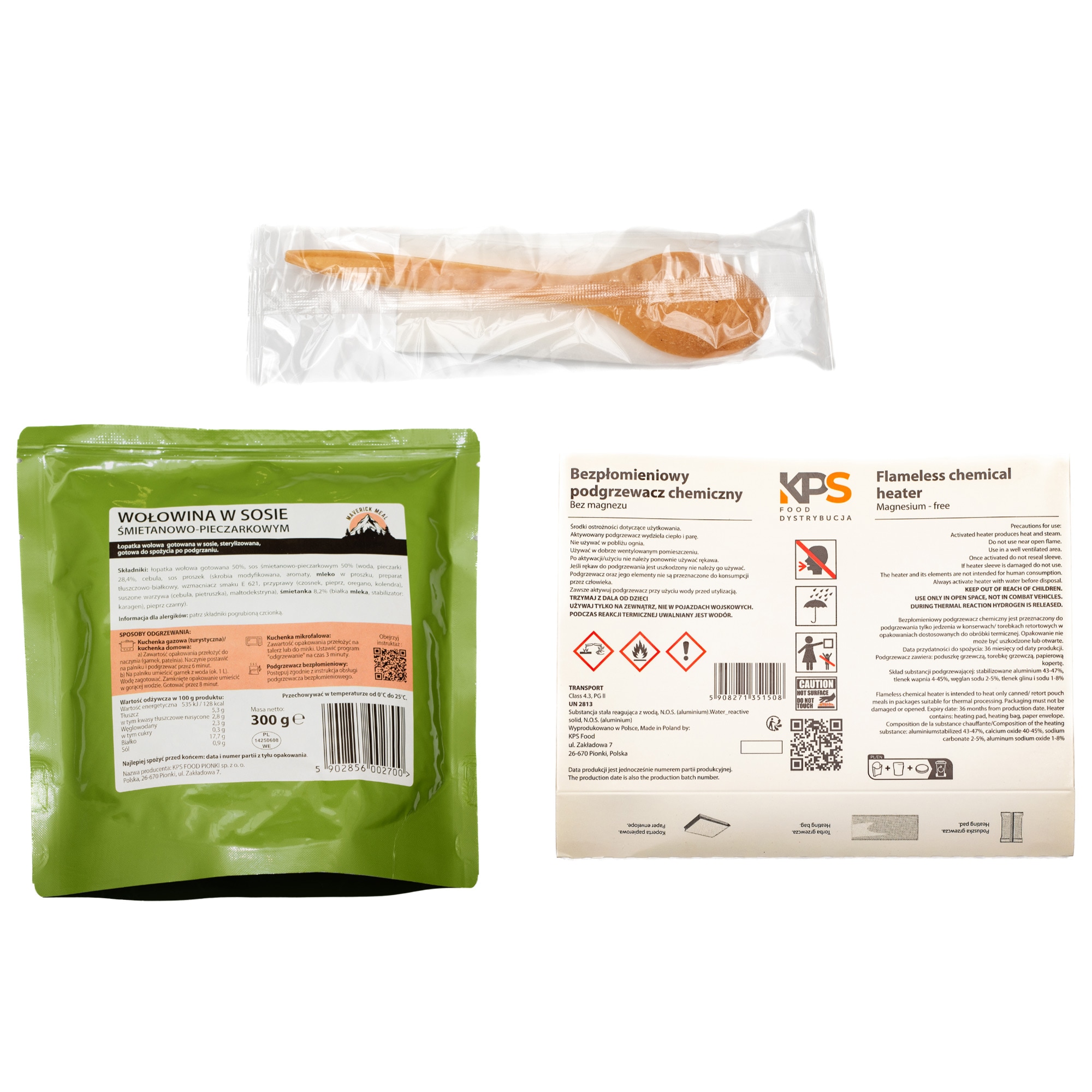 Mâncare gata preparată Maverick Food Micro cu încălzitor fără flacără - Vită în sos de smântână cu ciuperci, 300 g