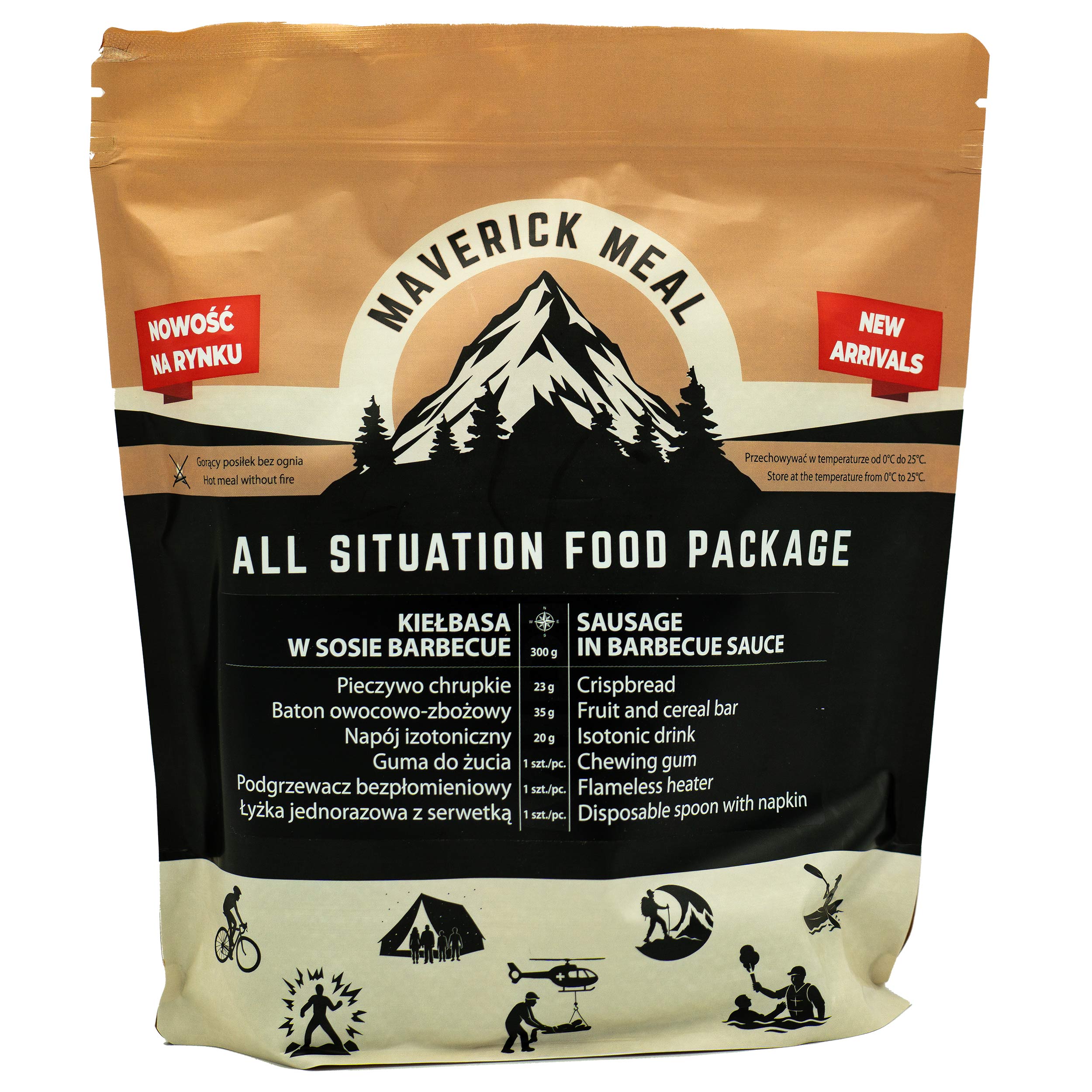 Rație alimentară Maverick Food Midi Cârnați în sos barbecue - 380 g