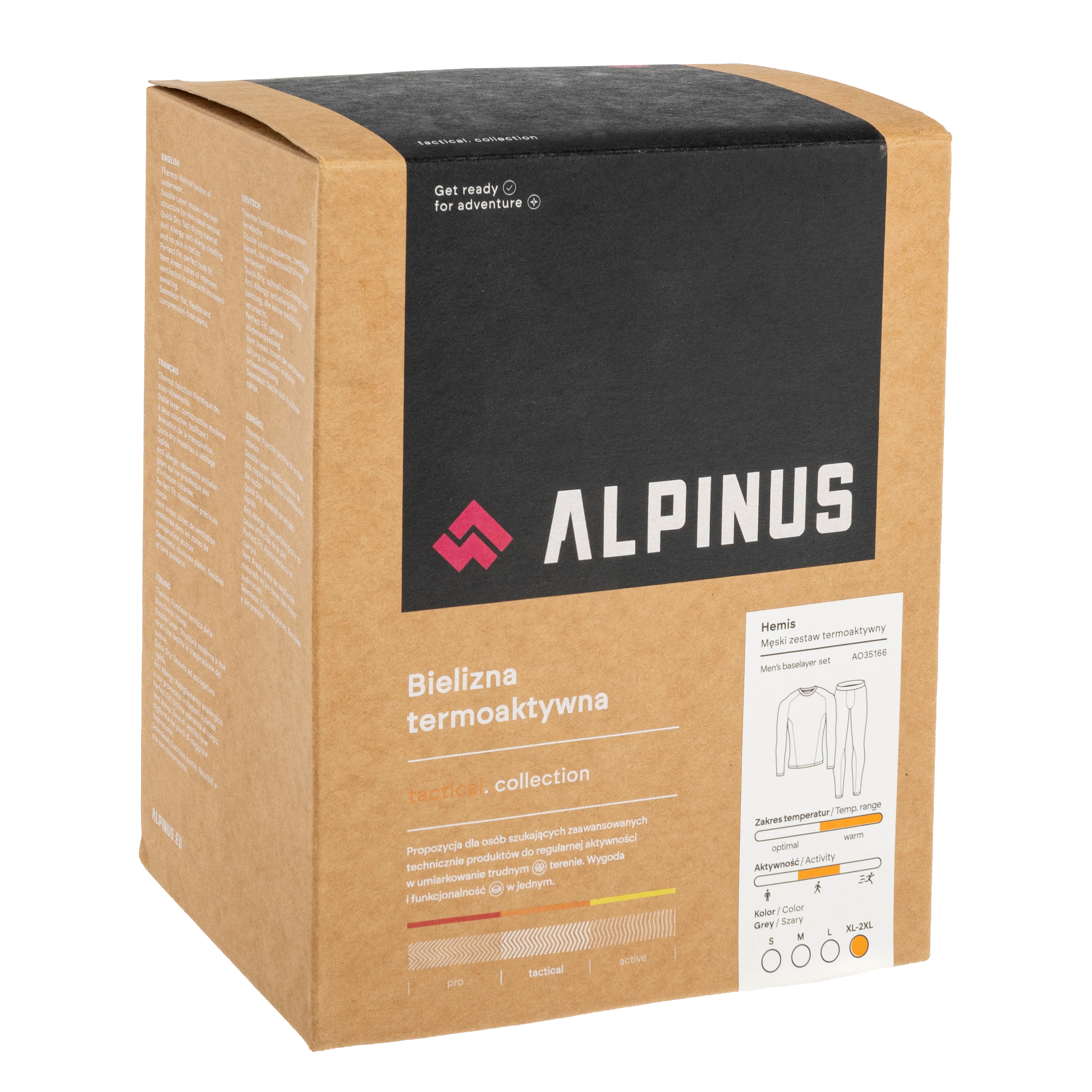 Lenjerie de corp termoactivă Alpinus Hemis Set - Gri