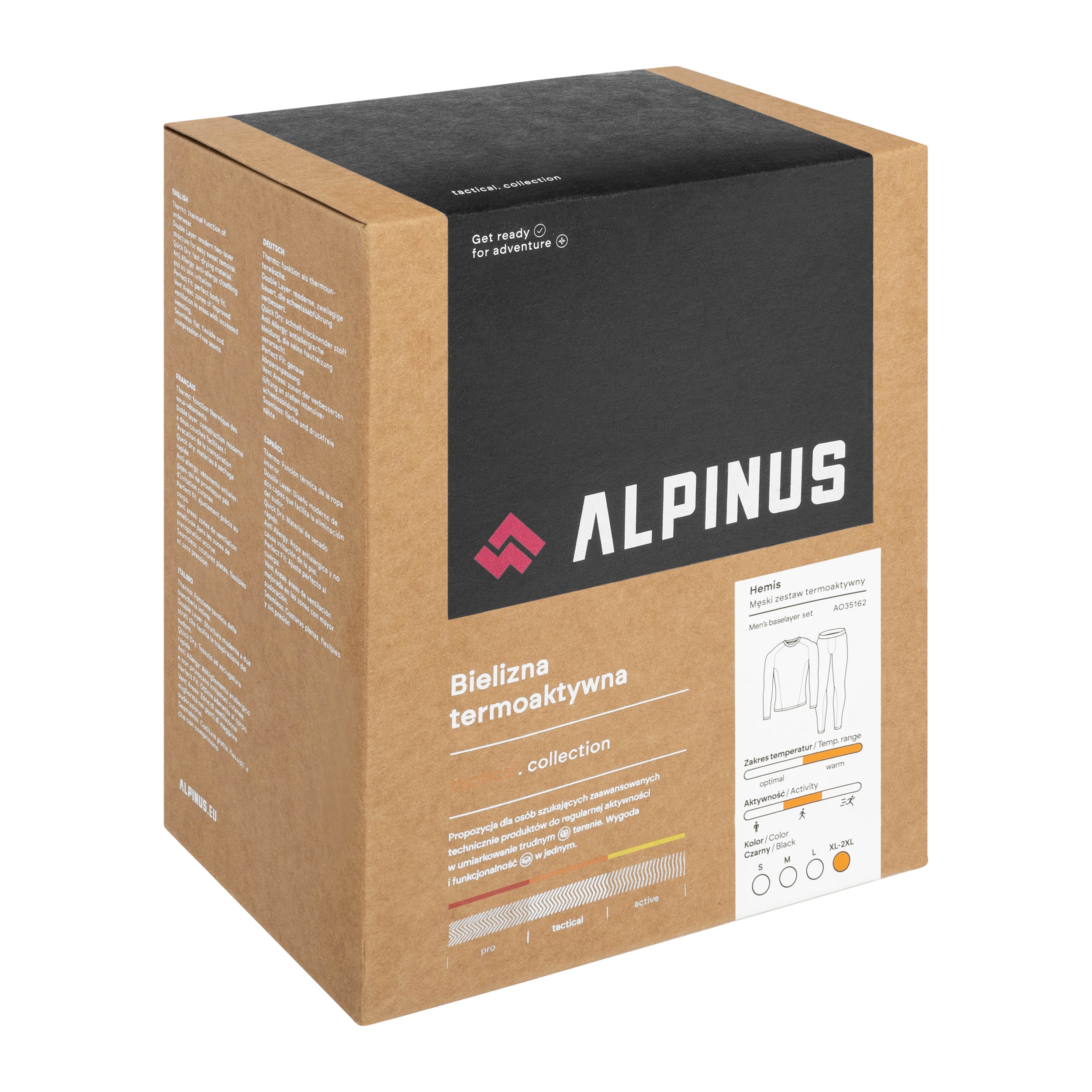 Lenjerie de corp termoactivă Alpinus Hemis Set - Neagră