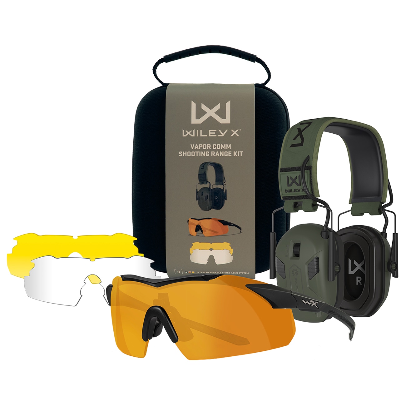 Set Wiley X Vapor Comm Shooting Range Kit