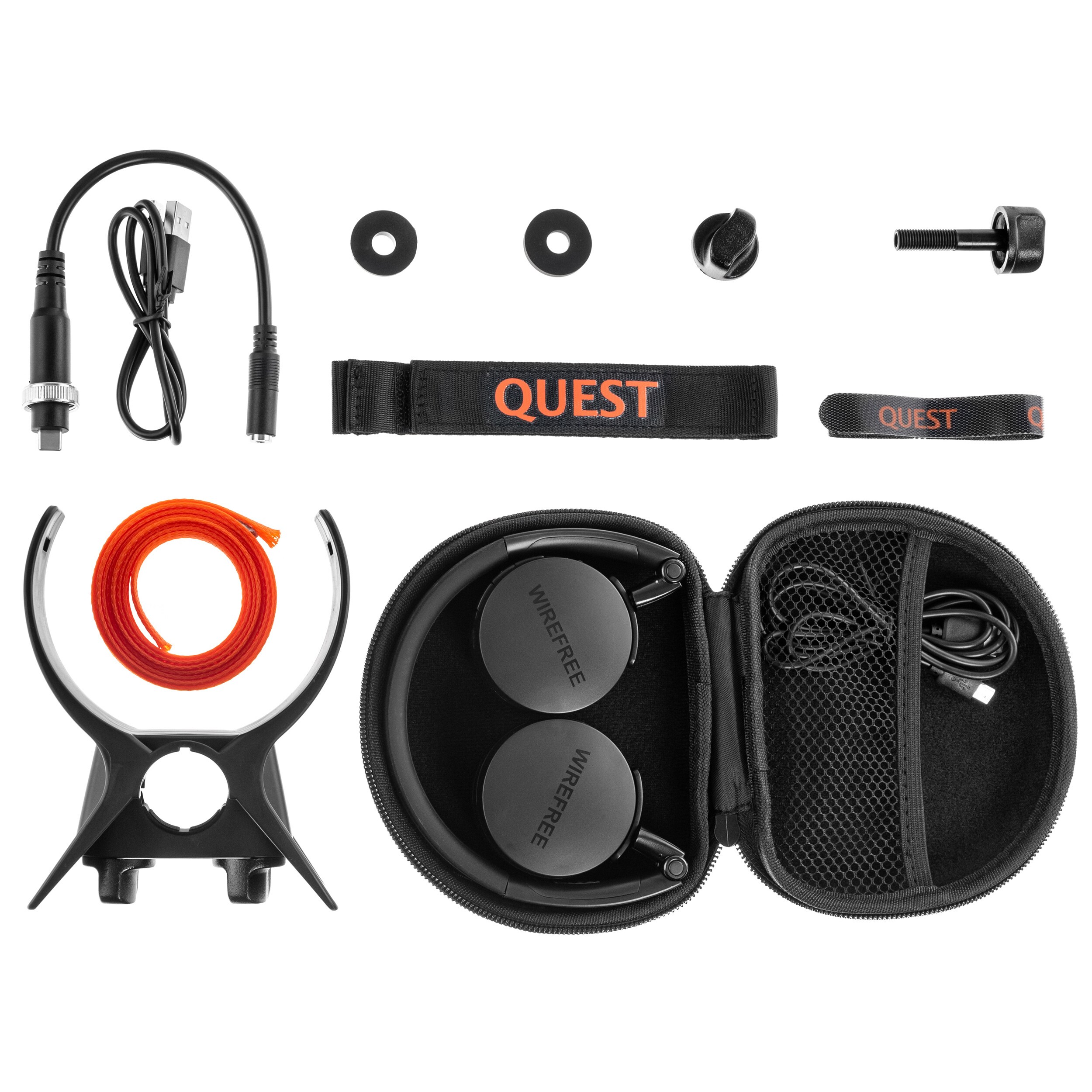 Detector de metale Quest X10 IDMaxX + Căști fără fir + Xpointer Land Orange - set