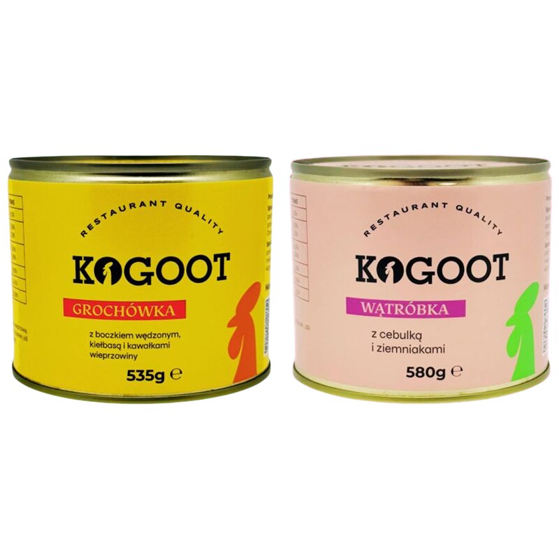 Conservă alimentară Kogoot - Supă de mazăre galbenă 535 g, Ficat 580 g