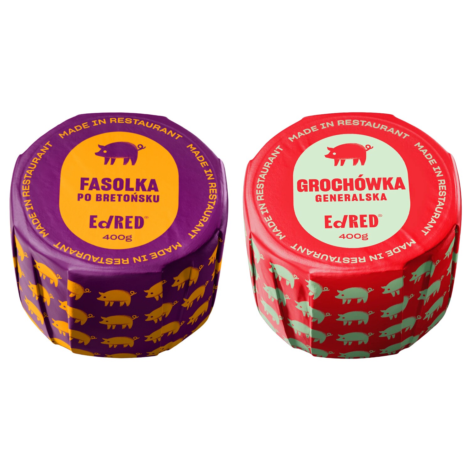Conservă alimentară Ed Red - Iahnie de fasole 400 g, Supă de mazăre 400 g