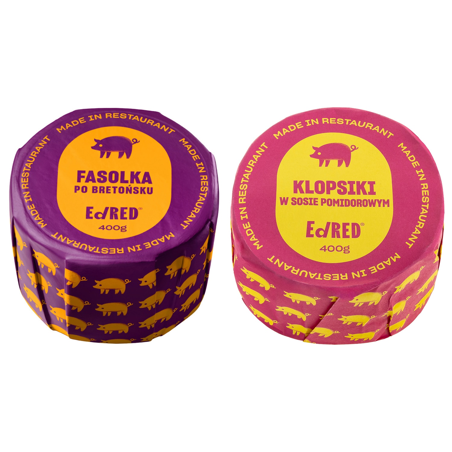 Conservă alimentară Ed Red - Iahnie de fasole 400 g, Chifteluțe de pui în sos de roșii 400 g