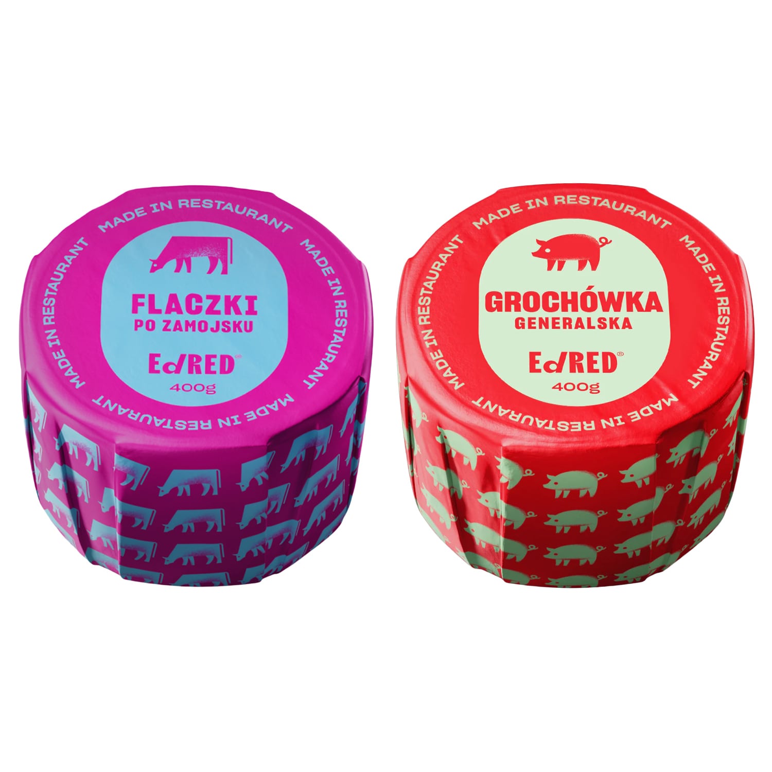 Conservă alimentară Ed Red - Ciorbă de burtă 400 g, Mâncărică de mazăre 400 g