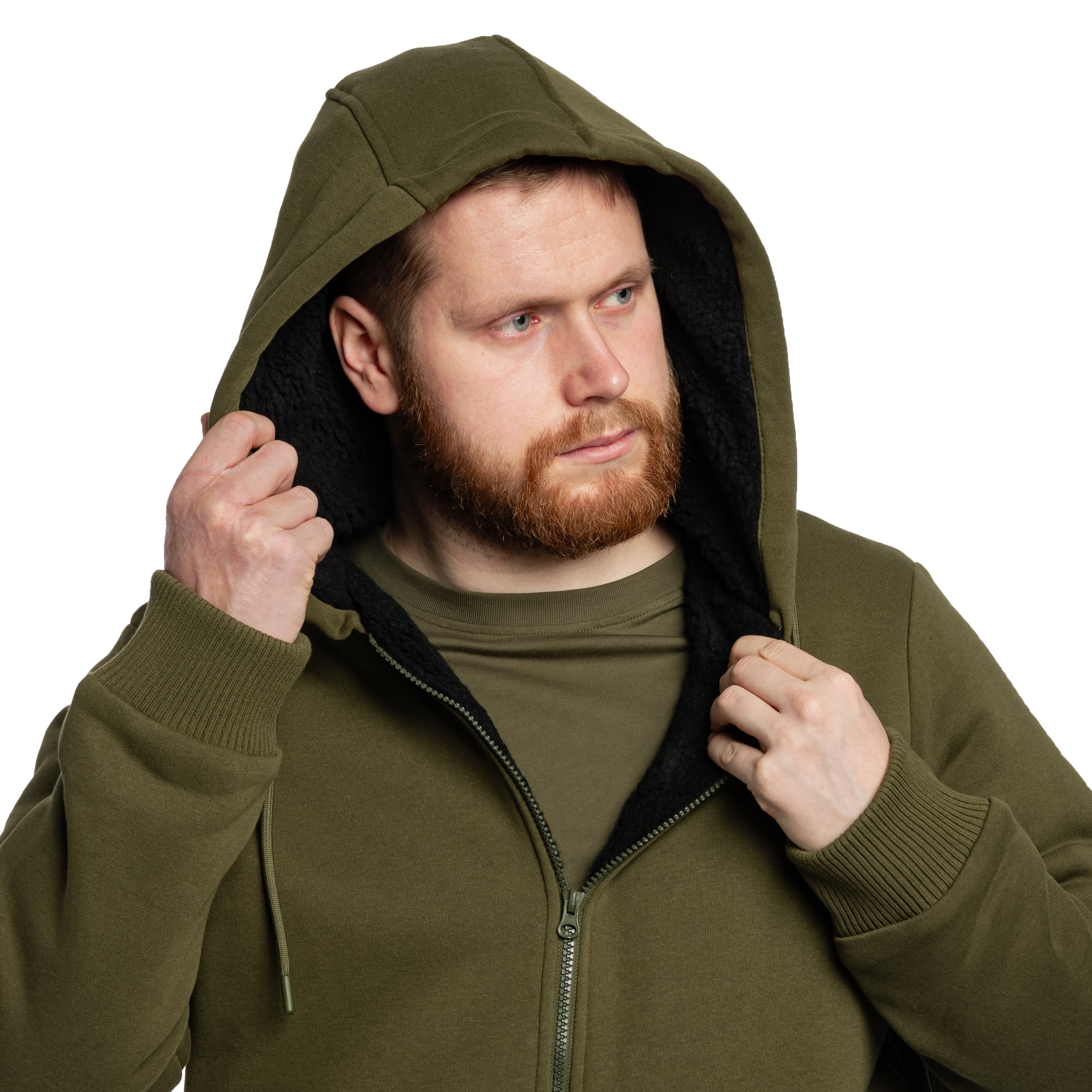 Bluză Brandit Sweatjacket Teddylining - Olive