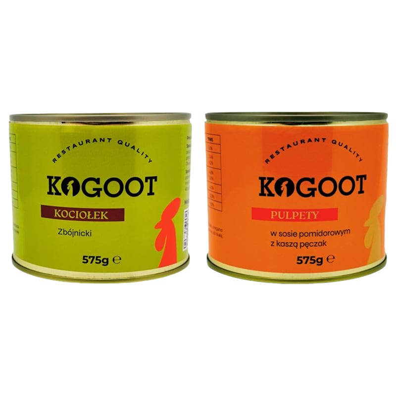 Conservă alimentară Kogoot - Tocaniță 575 g, Chiftele în sos de roșii 575 g