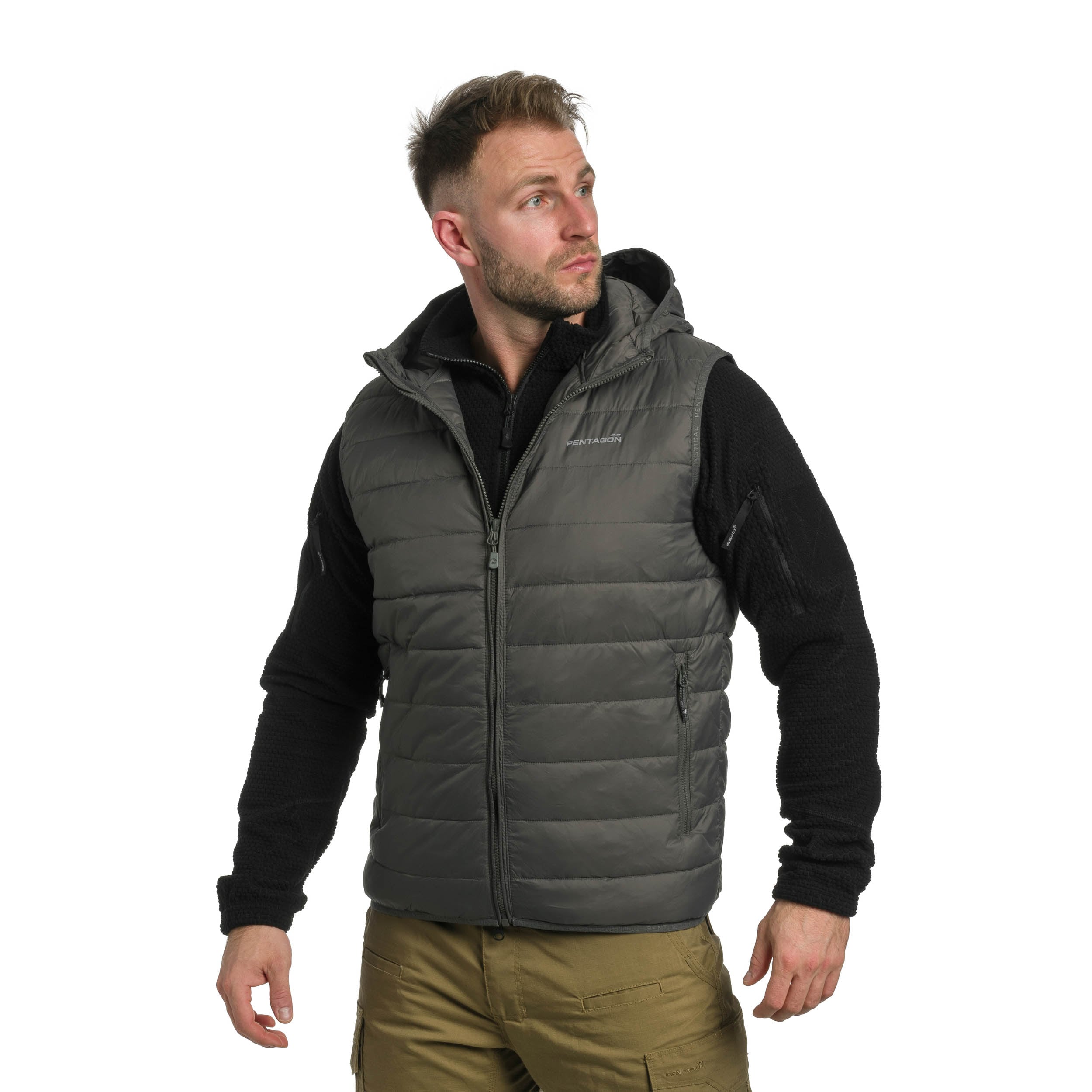 Vestă Pentagon Aurora Hood Vest 2.0 - Cinder Grey
