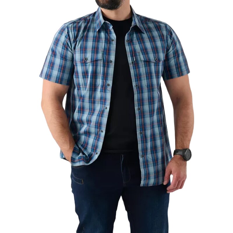 Cămașă Helikon-Tex Covert Concealed Carry Short Sleeve - Sunset Blue Plaid