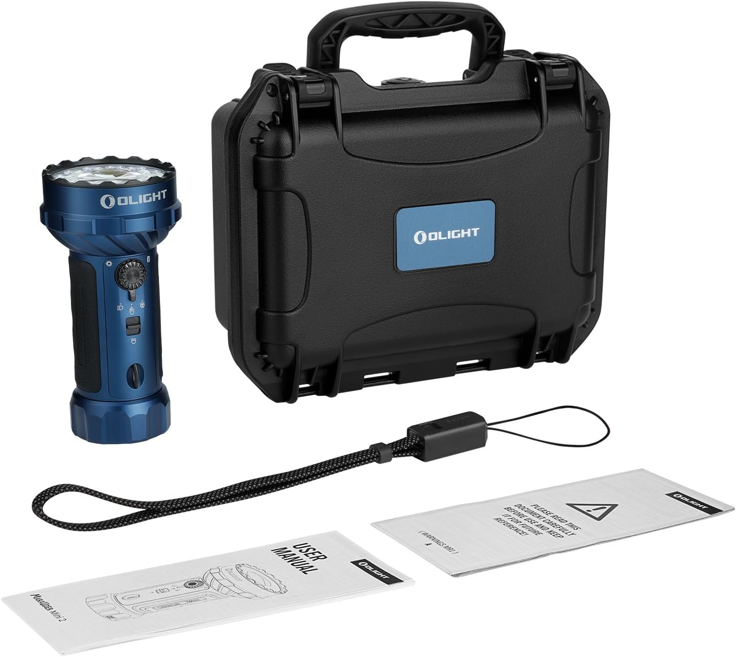 Lanternă reîncărcabilă Olight Marauder Mini 2 Midnight Blue - 10000 lumeni, rază de acțiune 750 m