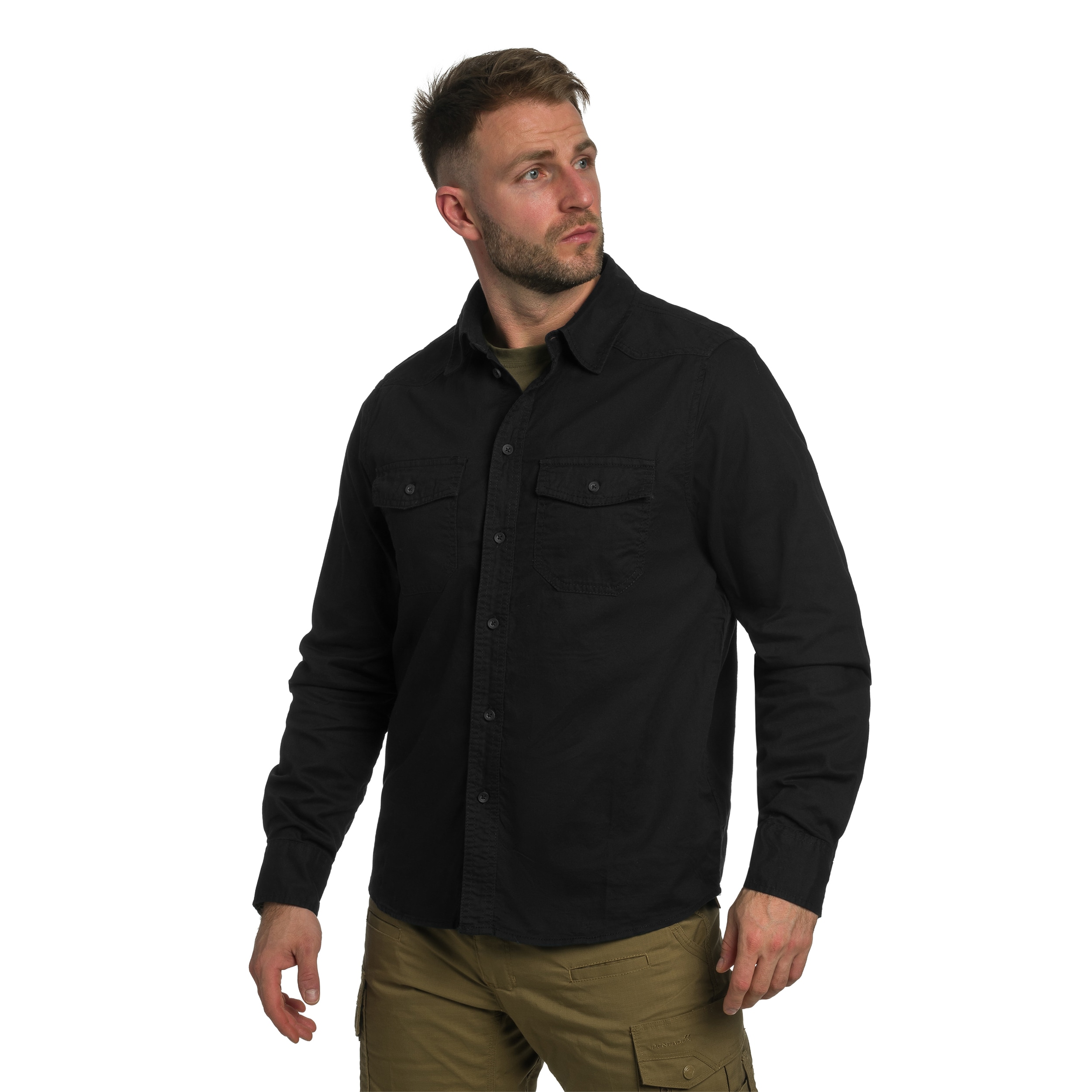 Cămașă Brandit Flannel Shirt Long Sleeve - Black