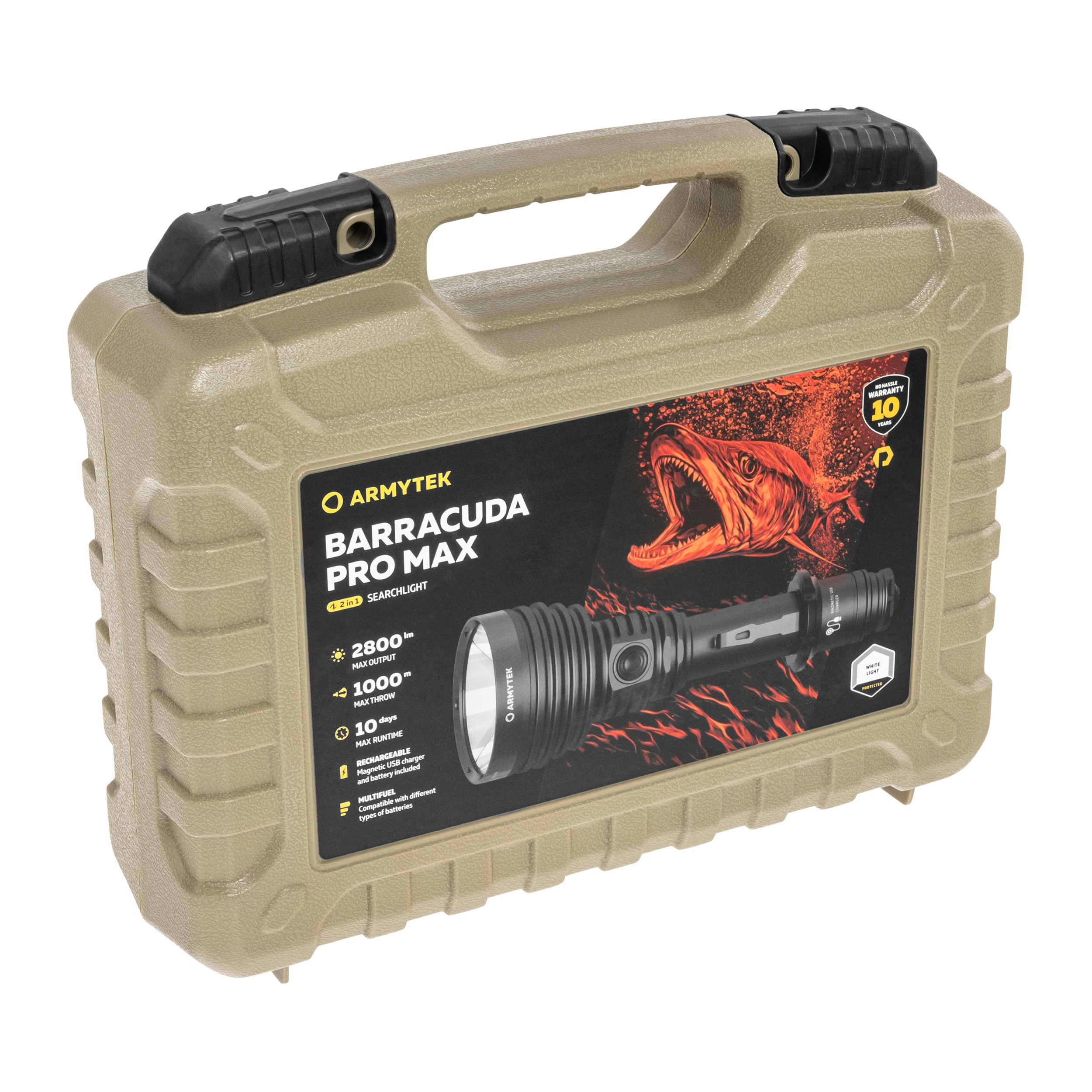 Lanternă Armytek Barracuda Pro Max USB White - 2800 lumeni