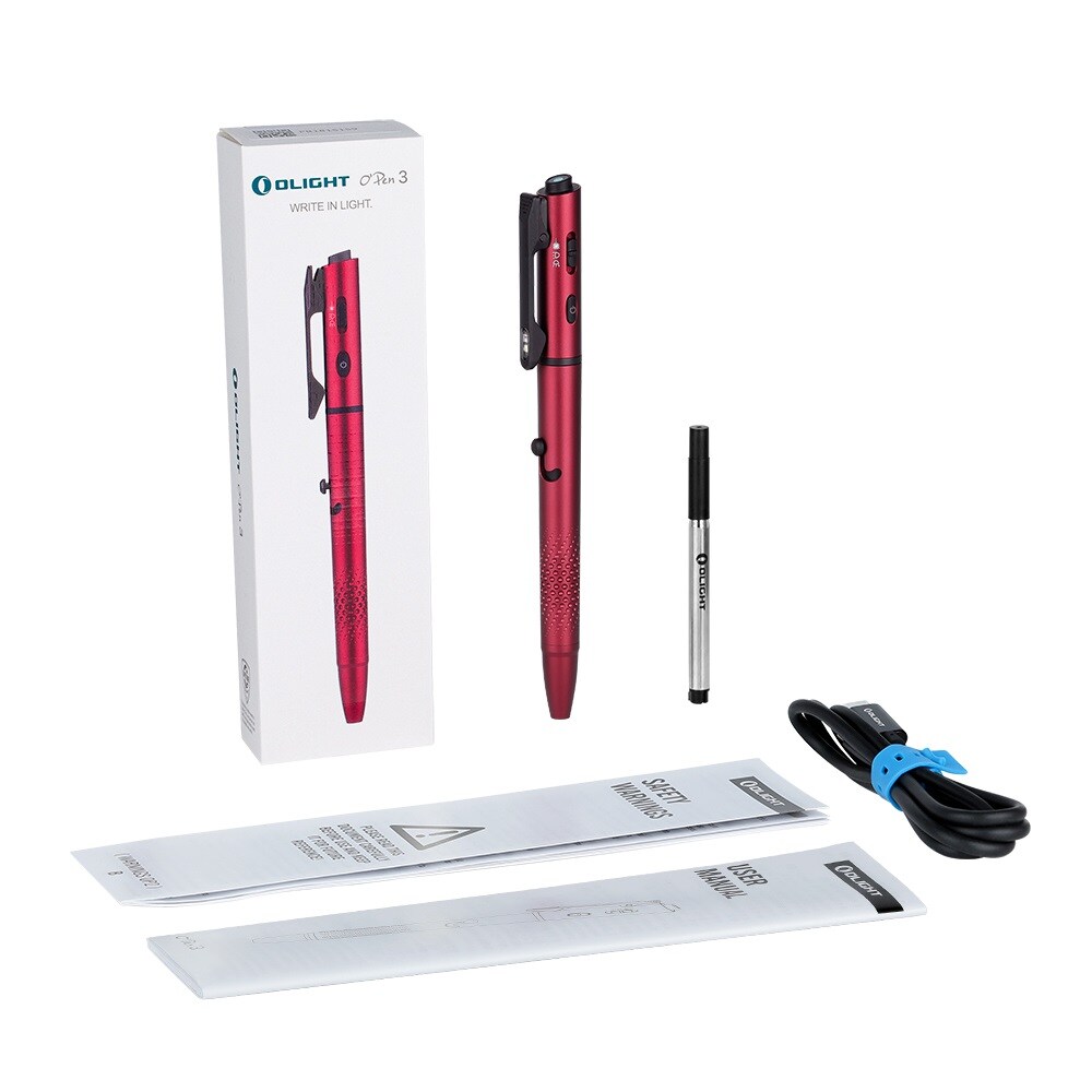 Lanternă tip pix Olight O'Pen 3 Wine Red - 120 lumeni