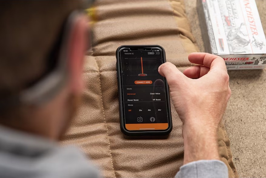 Protecție auditivă activă Walker's Raptor Bone Conduction Earbuds - Tan