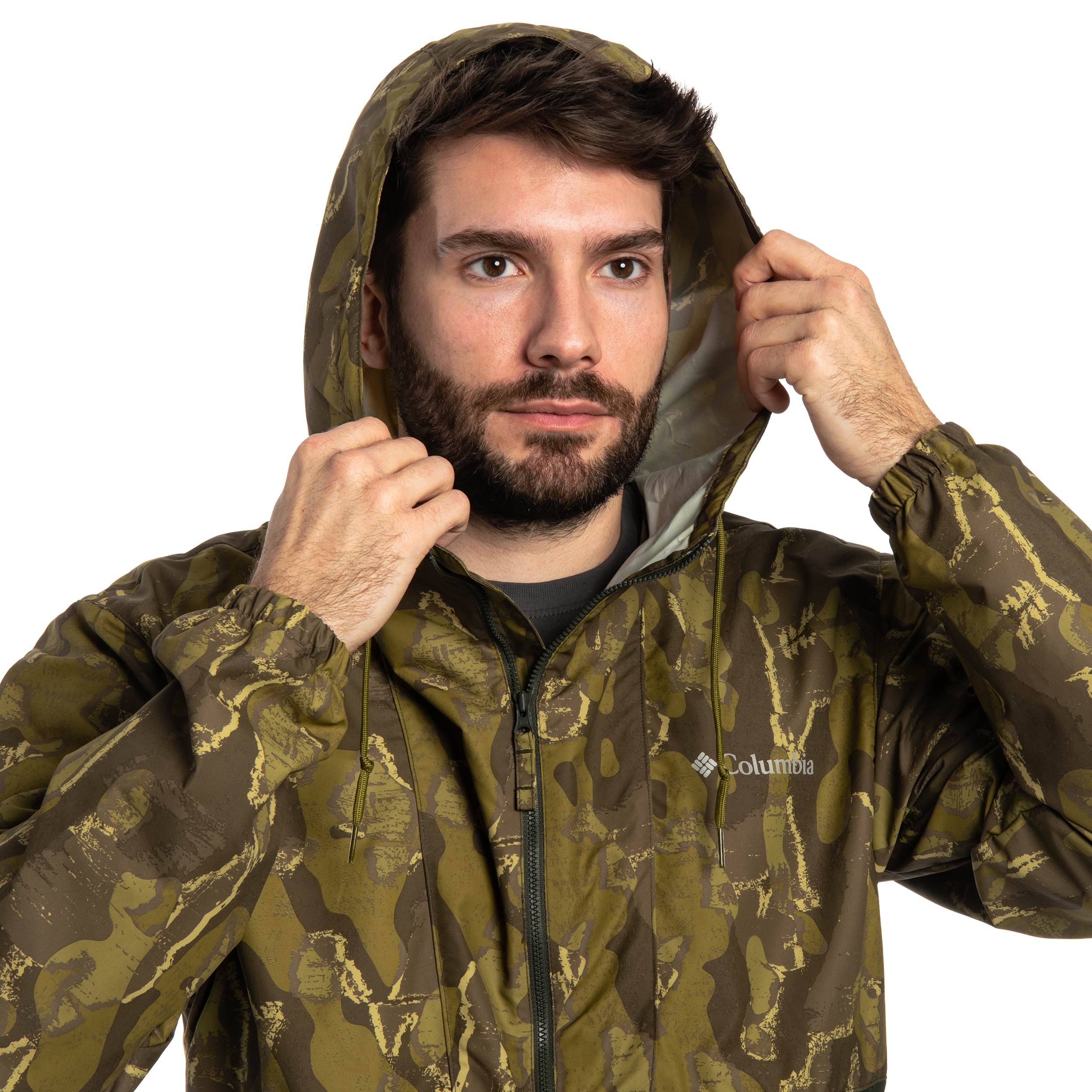 Jachetă Columbia Spire Valley Novelty Windbreaker - Mossy Green Treebark/Greenscape