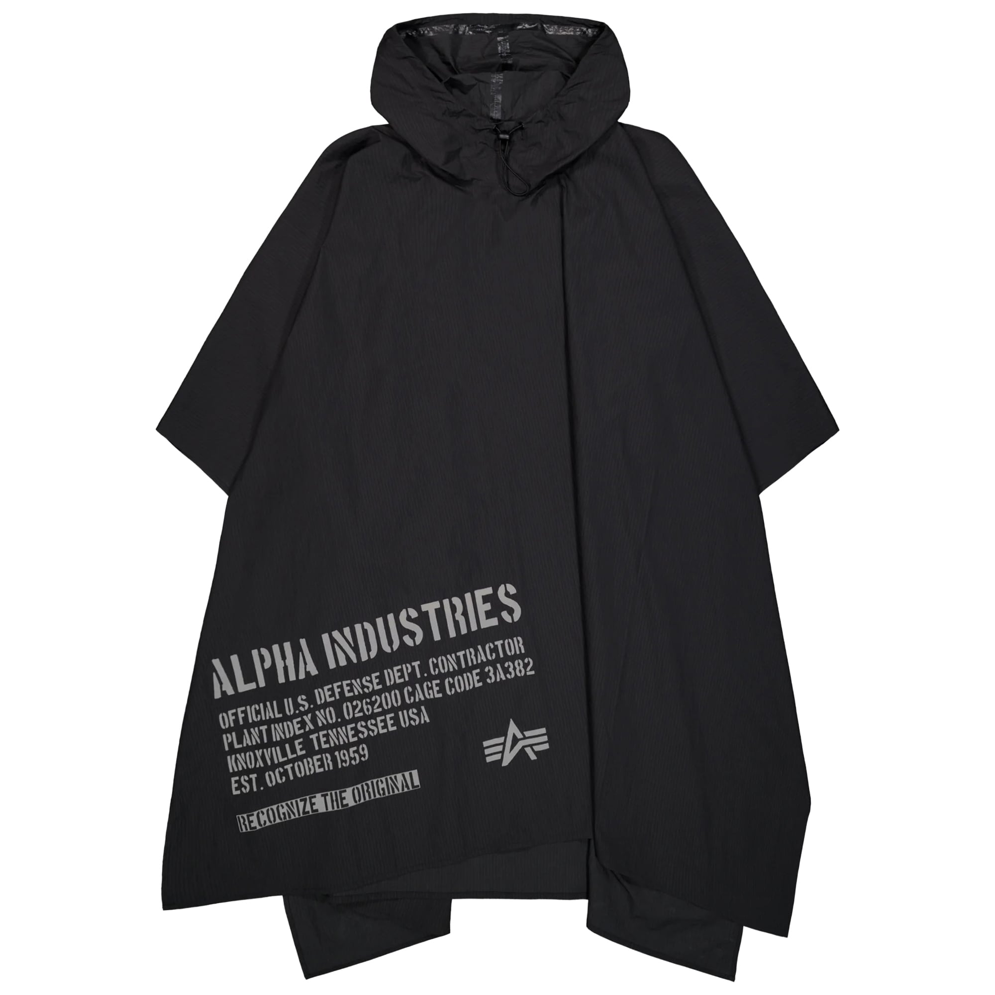 Poncho Alpha Industries Packable Rain Cape - Black