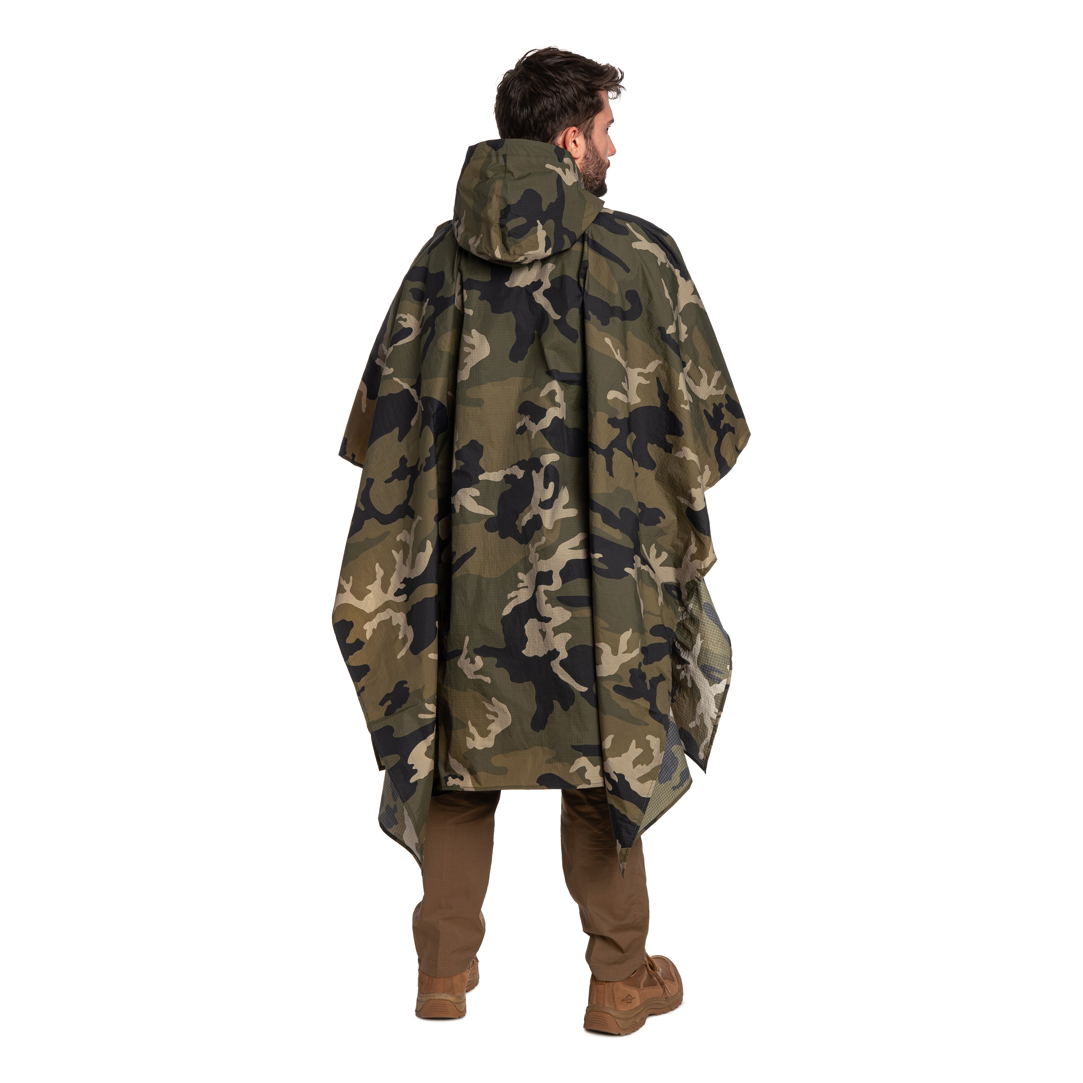 Poncho Alpha Industries Packable Rain Cape - US Woodland