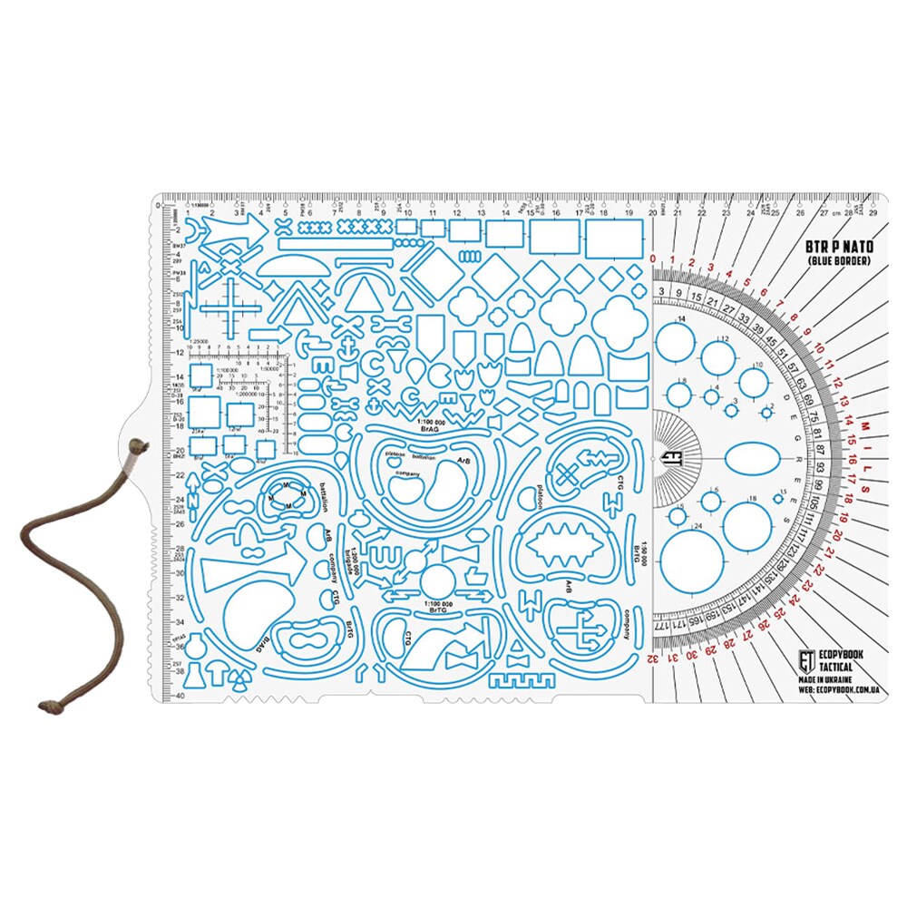 Riglă M-Tac Ecopybook Tactical Protractor NATO Large - Blue