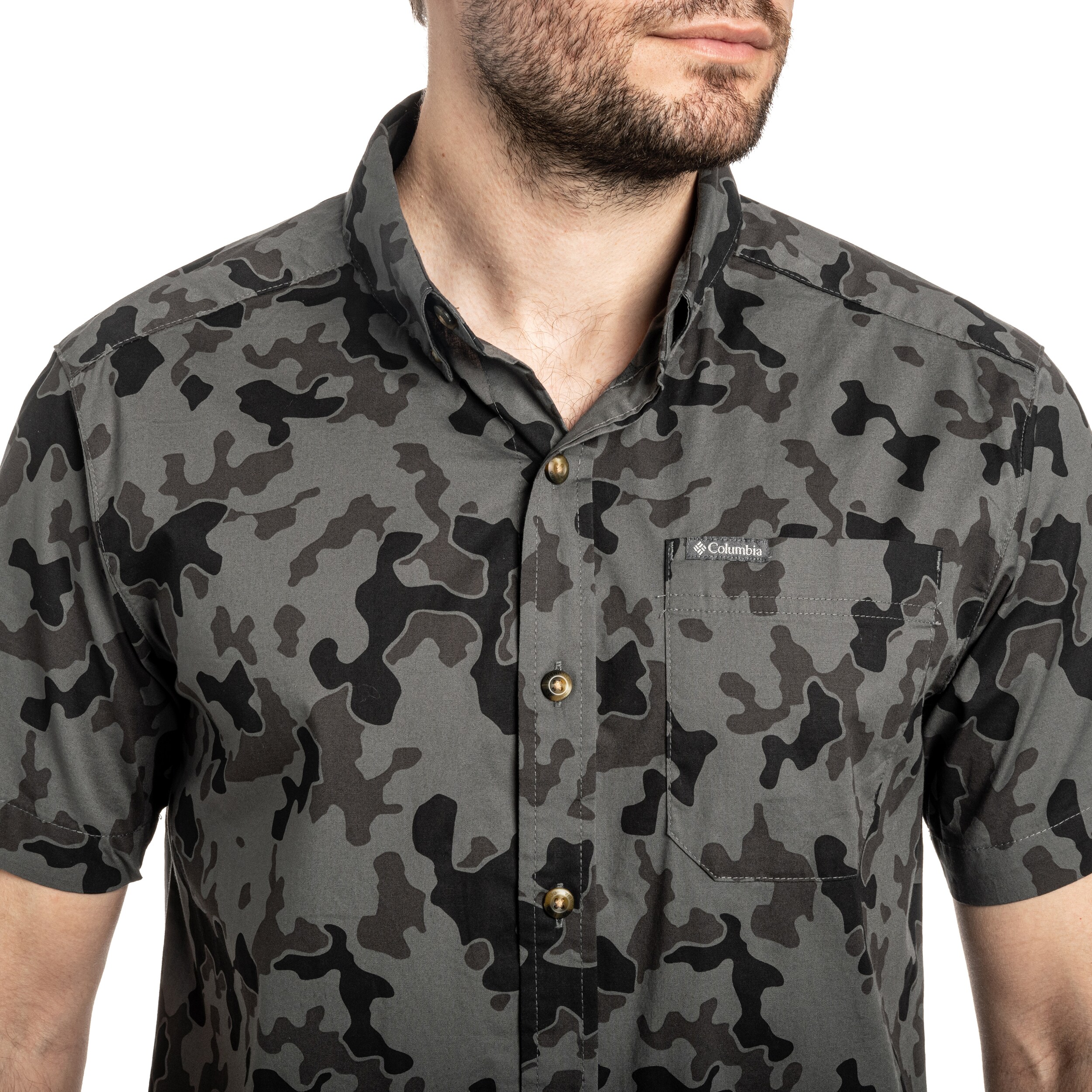 Cămașă Columbia Rapid Rivers Printed Short Sleeve - Charcoal/Midrange Camo