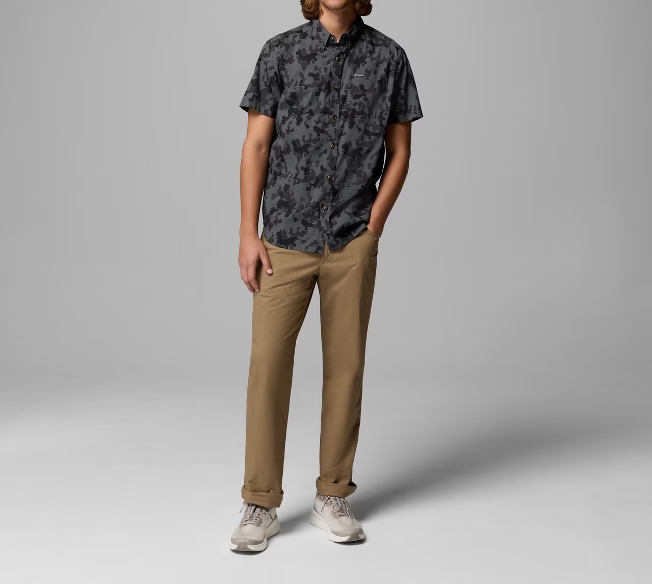 Cămașă Columbia Rapid Rivers Printed Short Sleeve - Charcoal/Midrange Camo