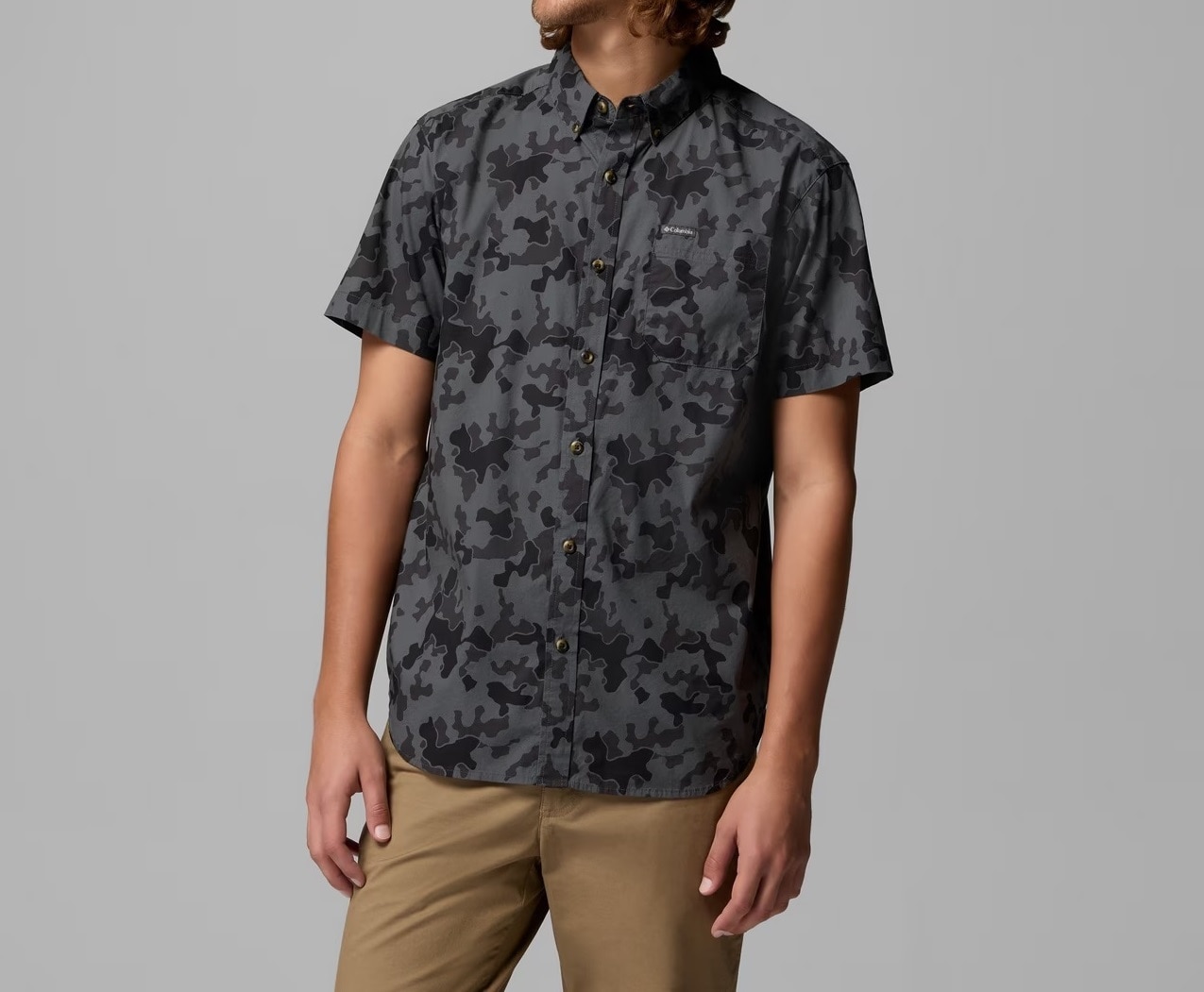 Cămașă Columbia Rapid Rivers Printed Short Sleeve - Charcoal/Midrange Camo