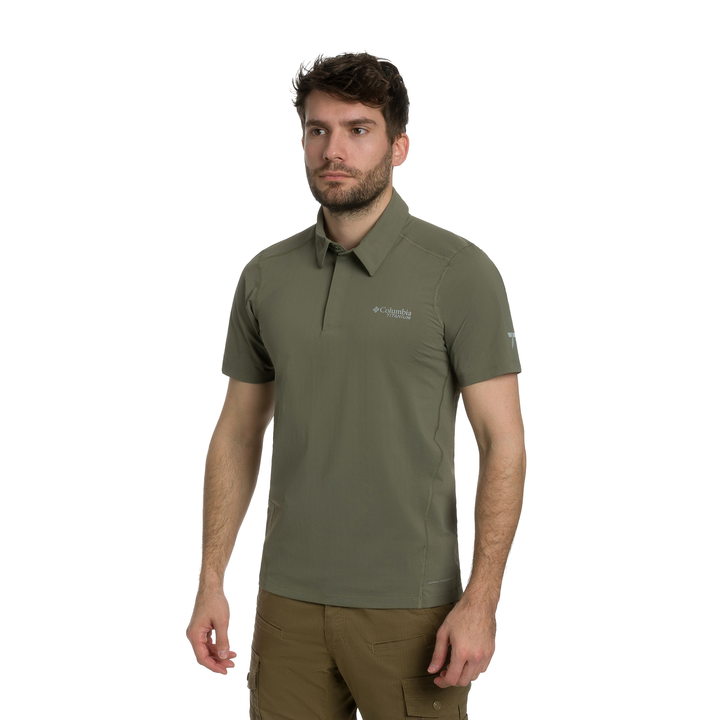 Tricou polo termoactiv Columbia Diamond Peak Pro - Stone Green