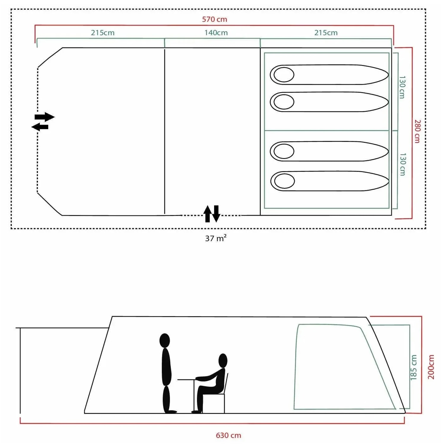 Cort pentru 4 persoane Coleman Fastpitch Victoria Falls 4
