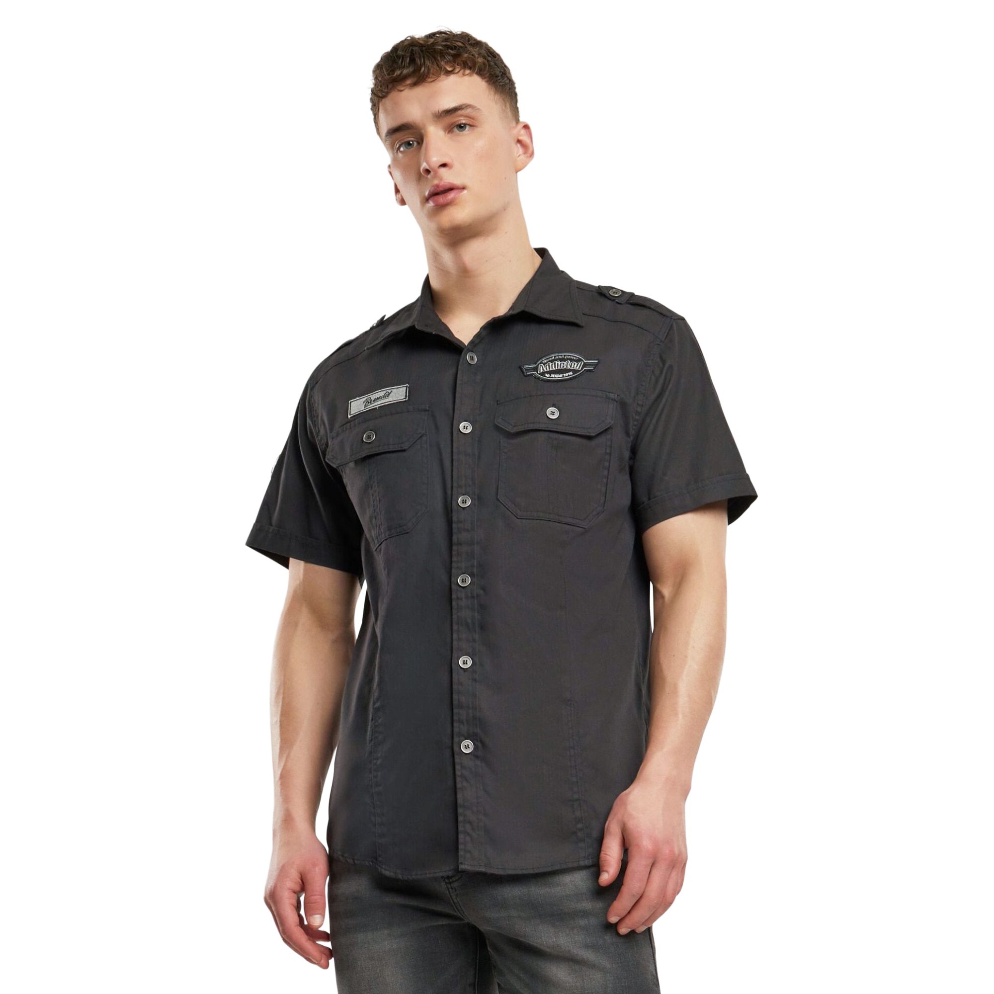 Cămașă Brandit Luis Vintage Short Sleeve - Black