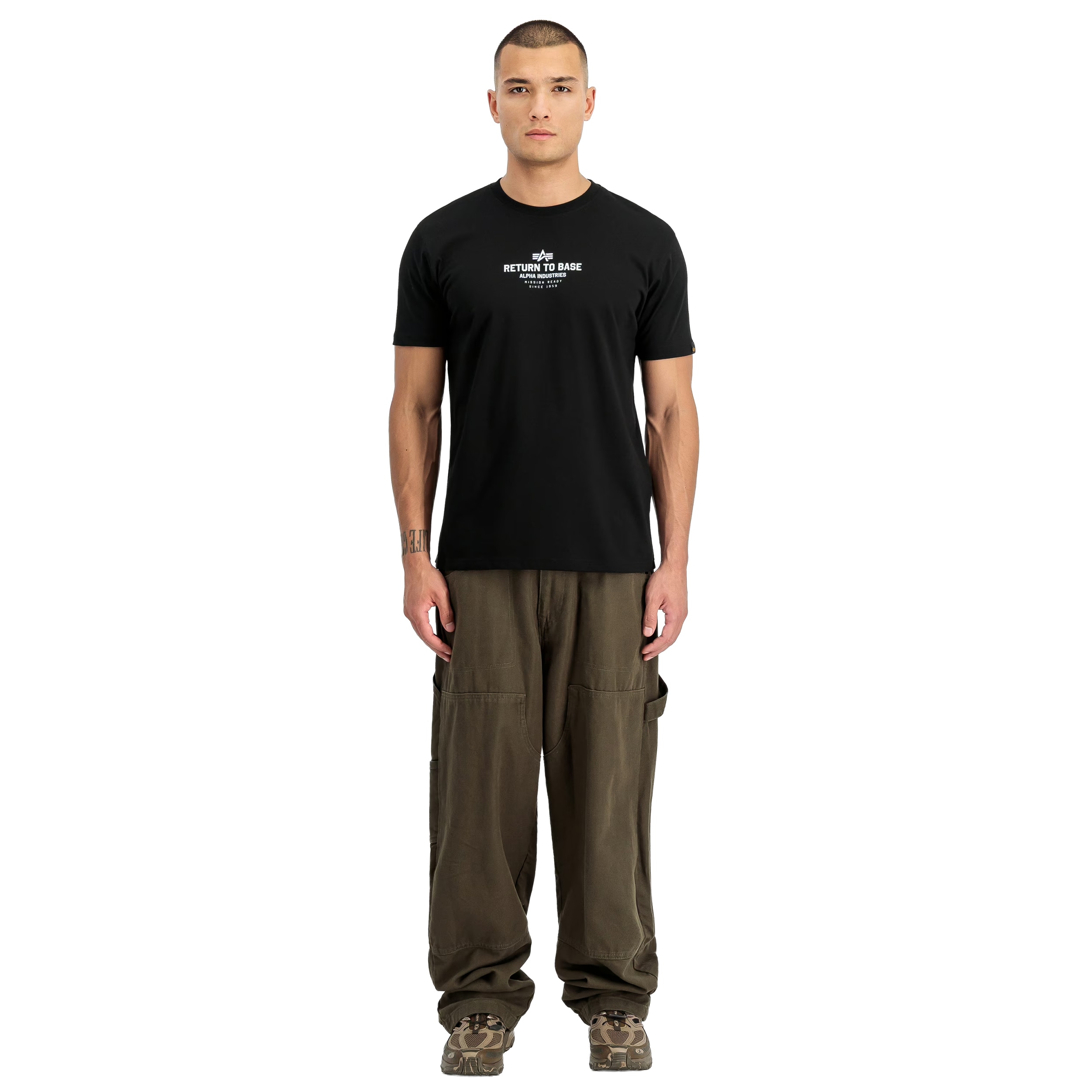 Tricou T-shirt Alpha Industries Return to Base - Black