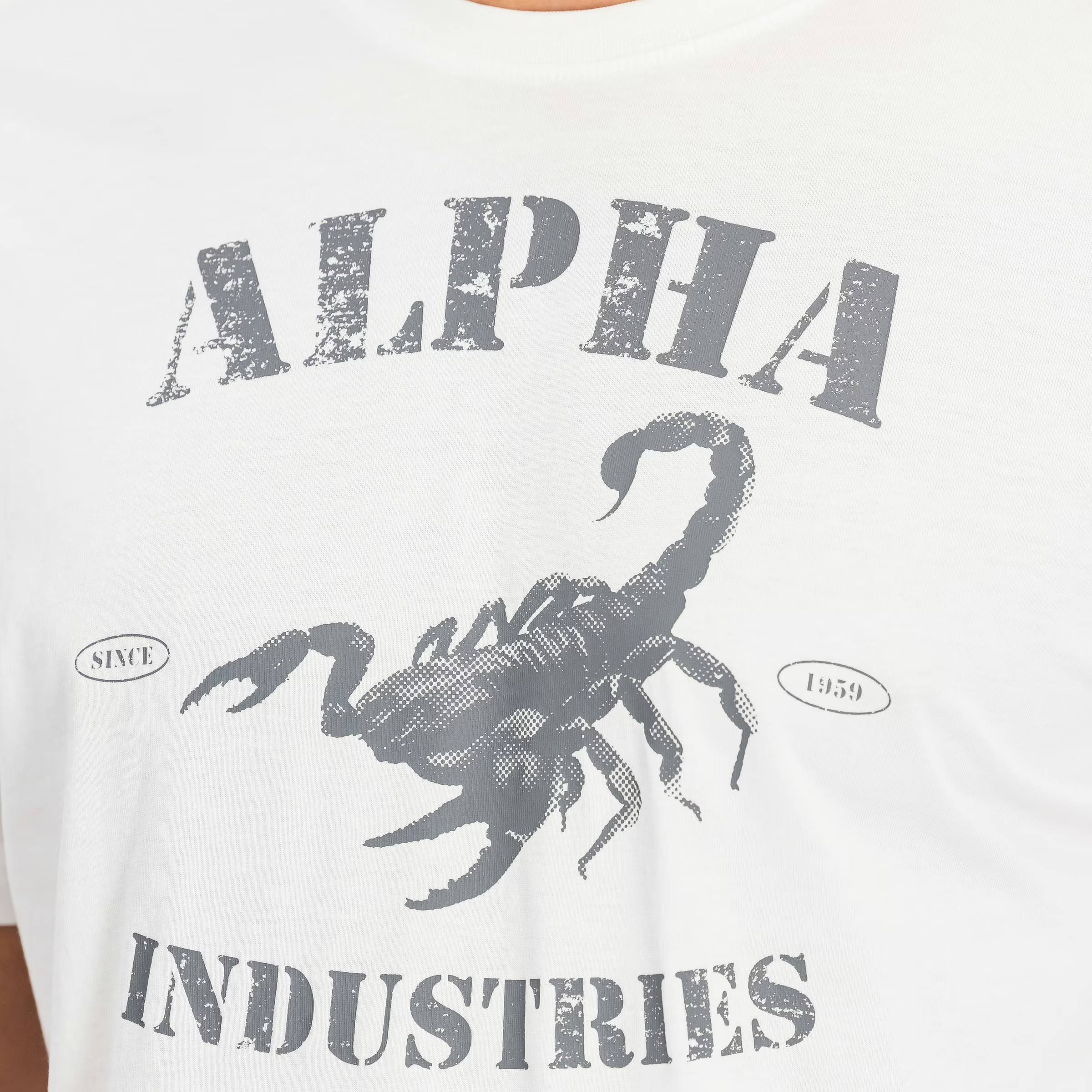 Tricou T-shirt Alpha Industries Scorpion - White