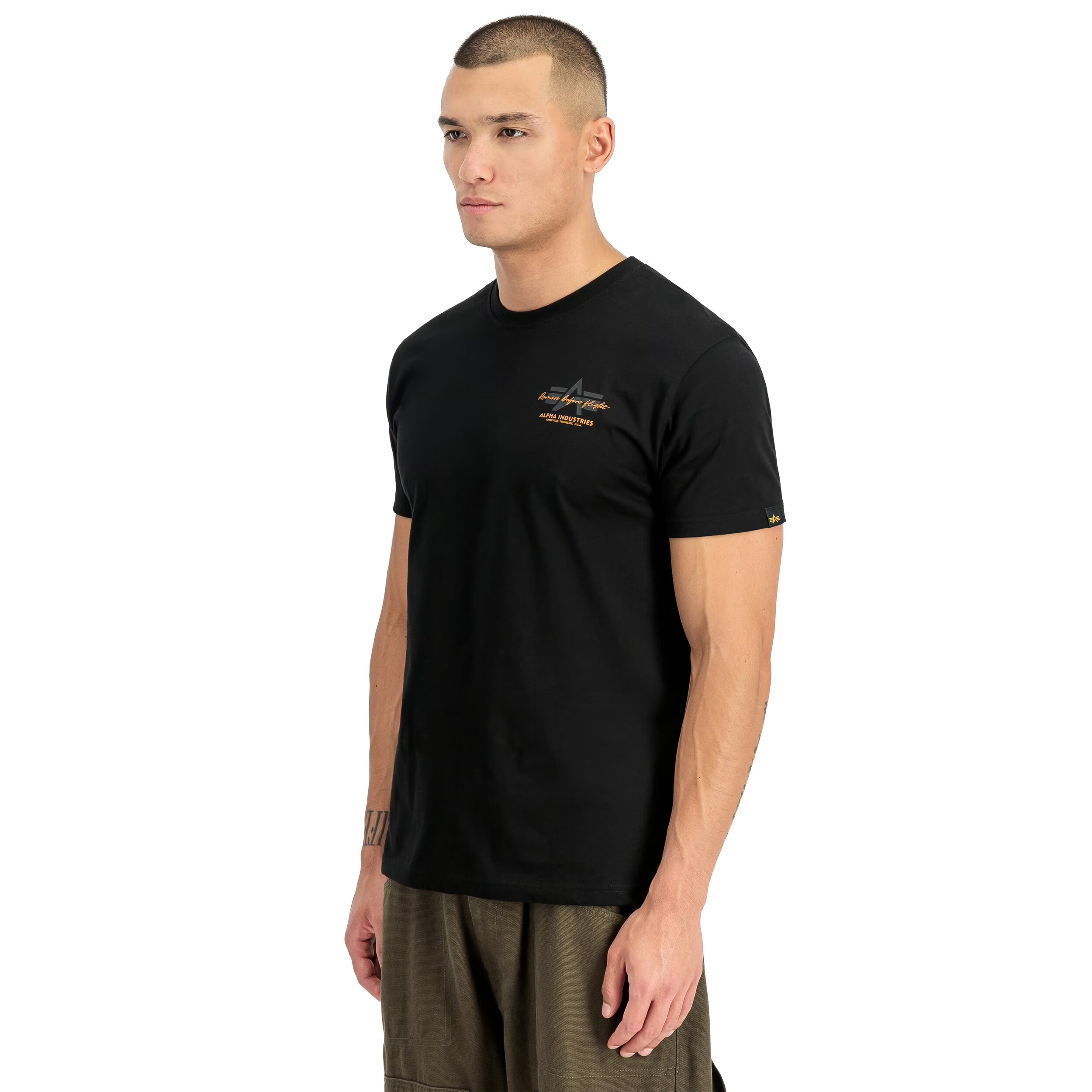 Tricou T-shirt Alpha Industries Tonal Logo Print - Black