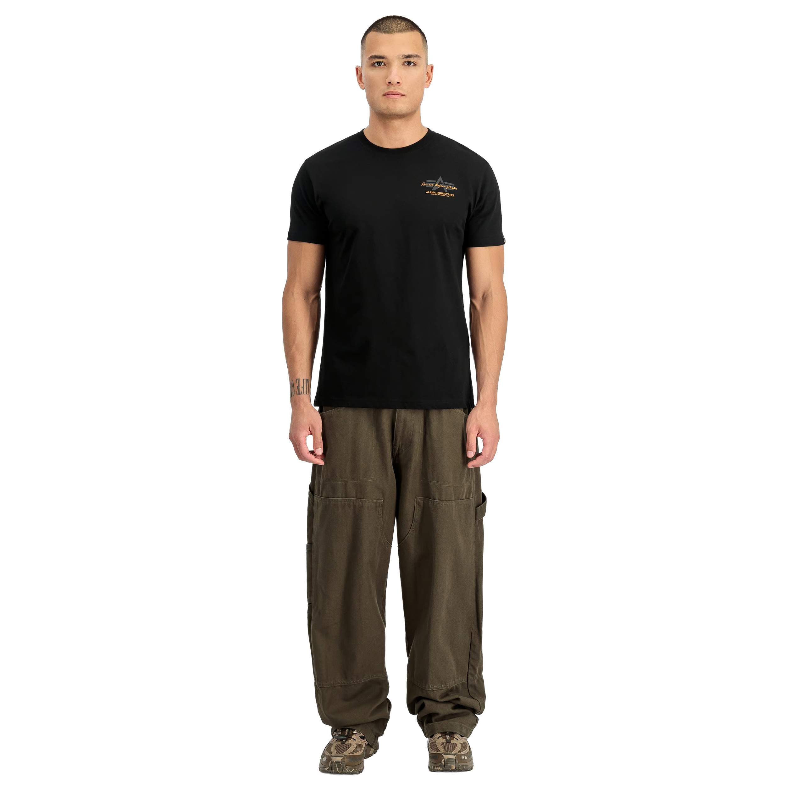 Tricou T-shirt Alpha Industries Tonal Logo Print - Black