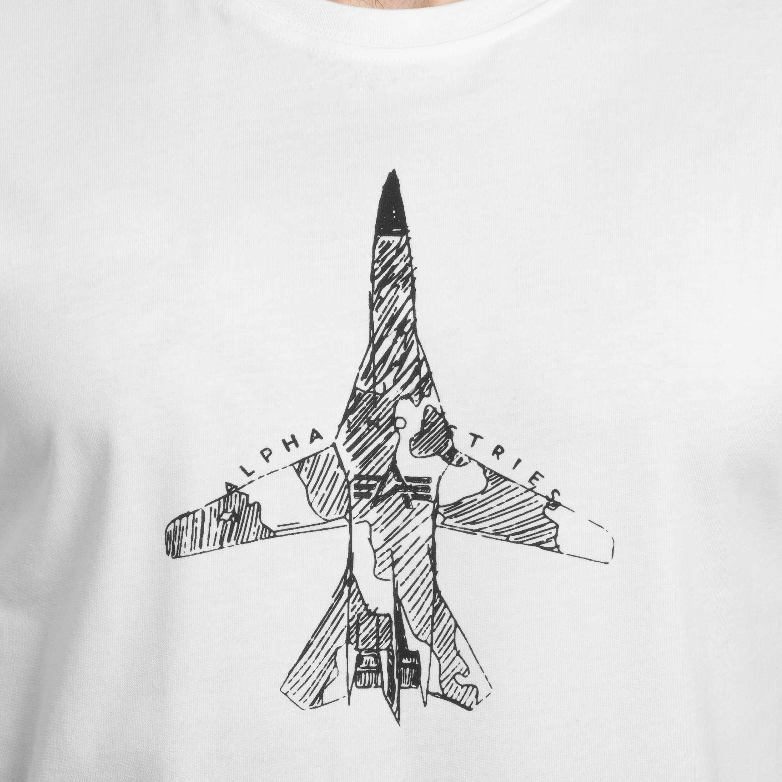 Tricou T-Shirt Alpha Industries Air Force Sketch - White