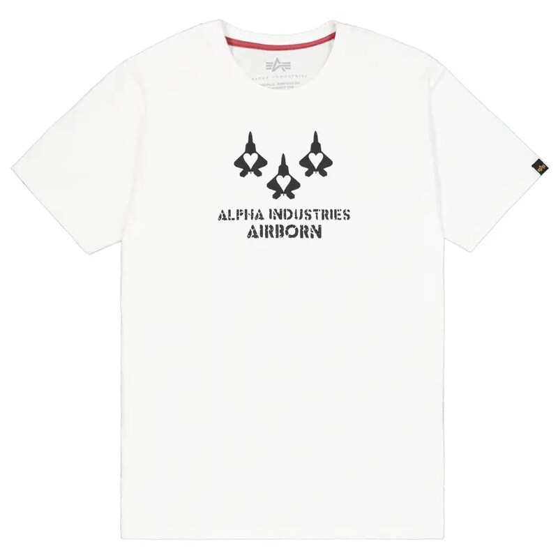 Tricou T-Shirt Alpha Industries Airborn - White