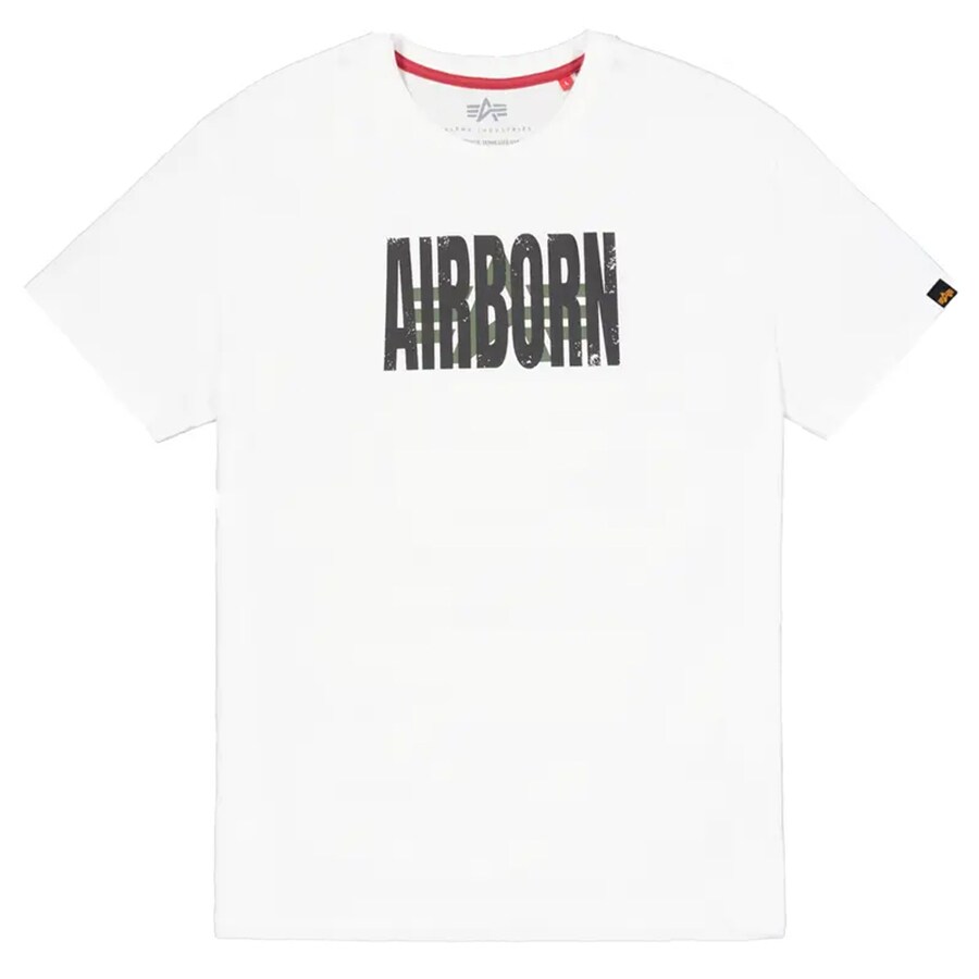 Tricou T-Shirt Alpha Industries Logo Airborn - White