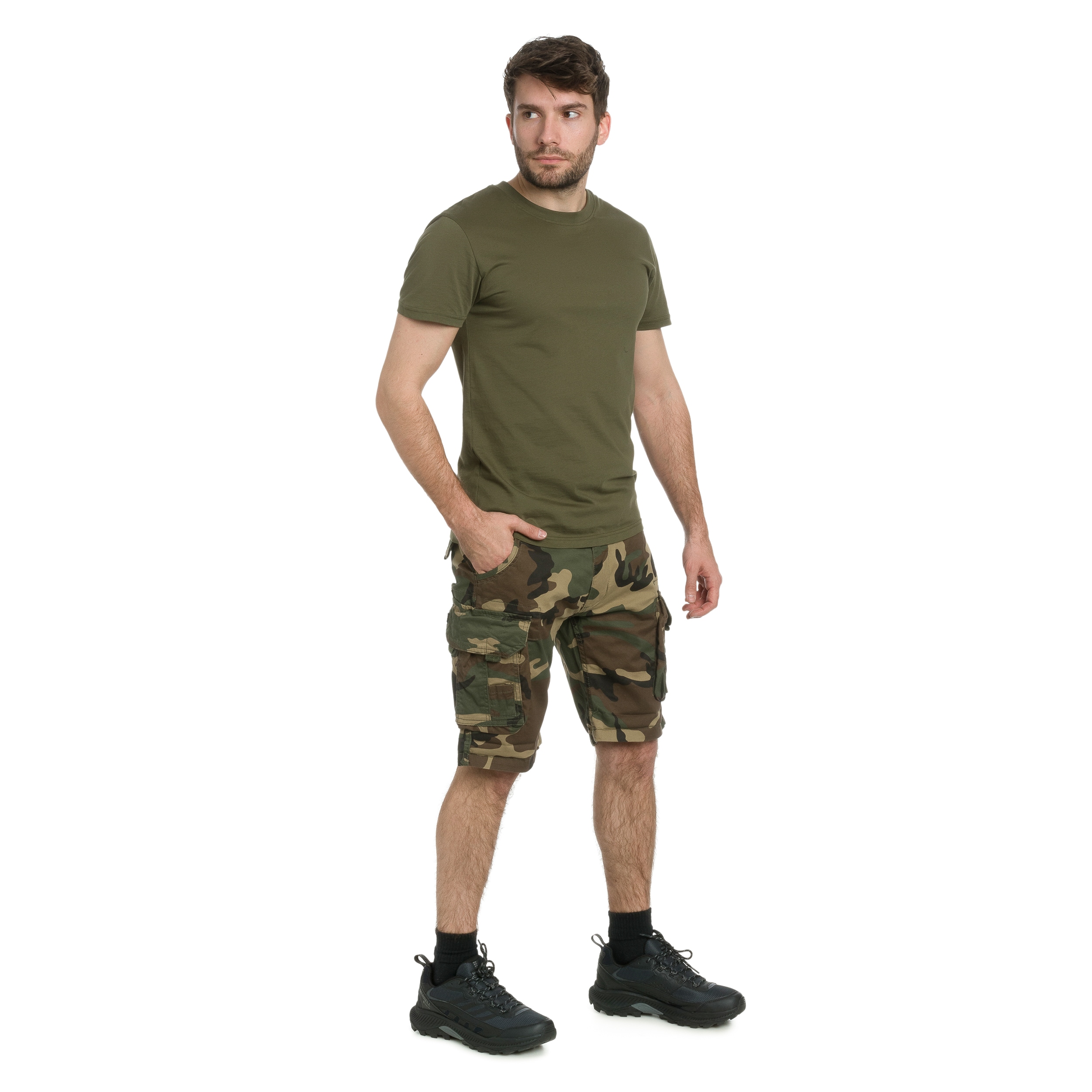 Pantaloni scurți Alpha Industries Crew Short - Woodland Camo 65