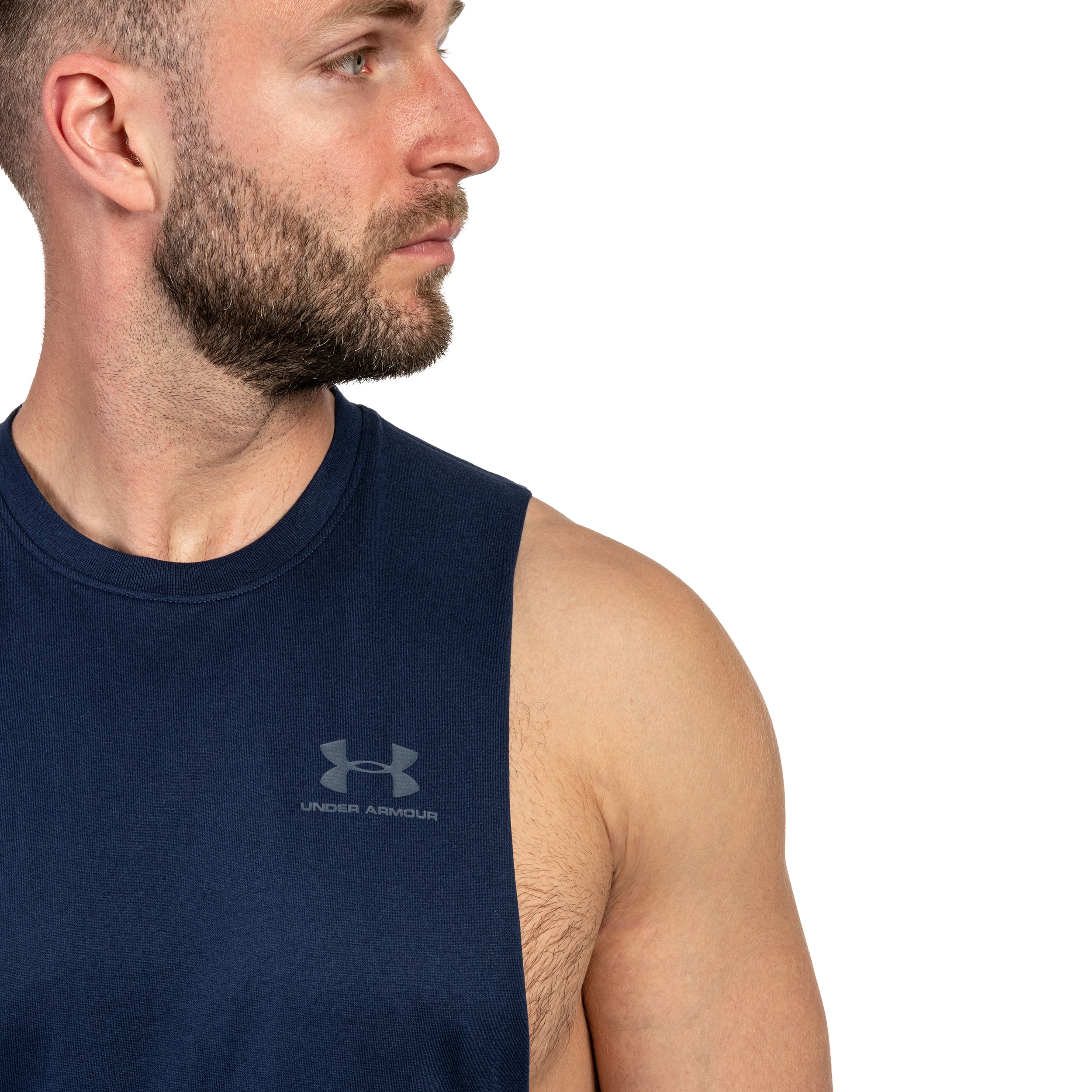 Tricou Tank Top Under Armour Left Chest Cut-Off - Bleumarin