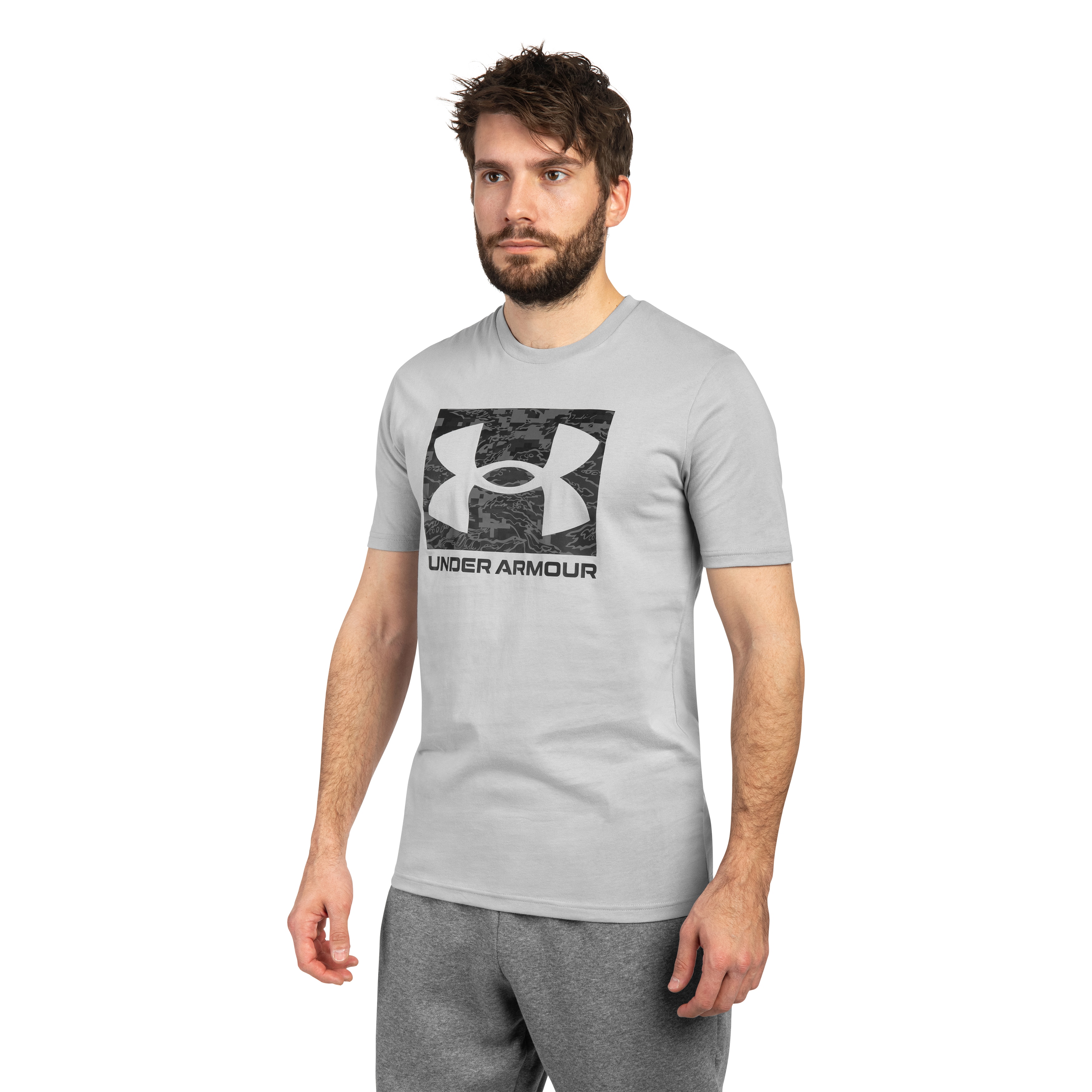 Tricou T-shirt Under Armour UA ABC Camo Boxed Logo - Titanium/Black