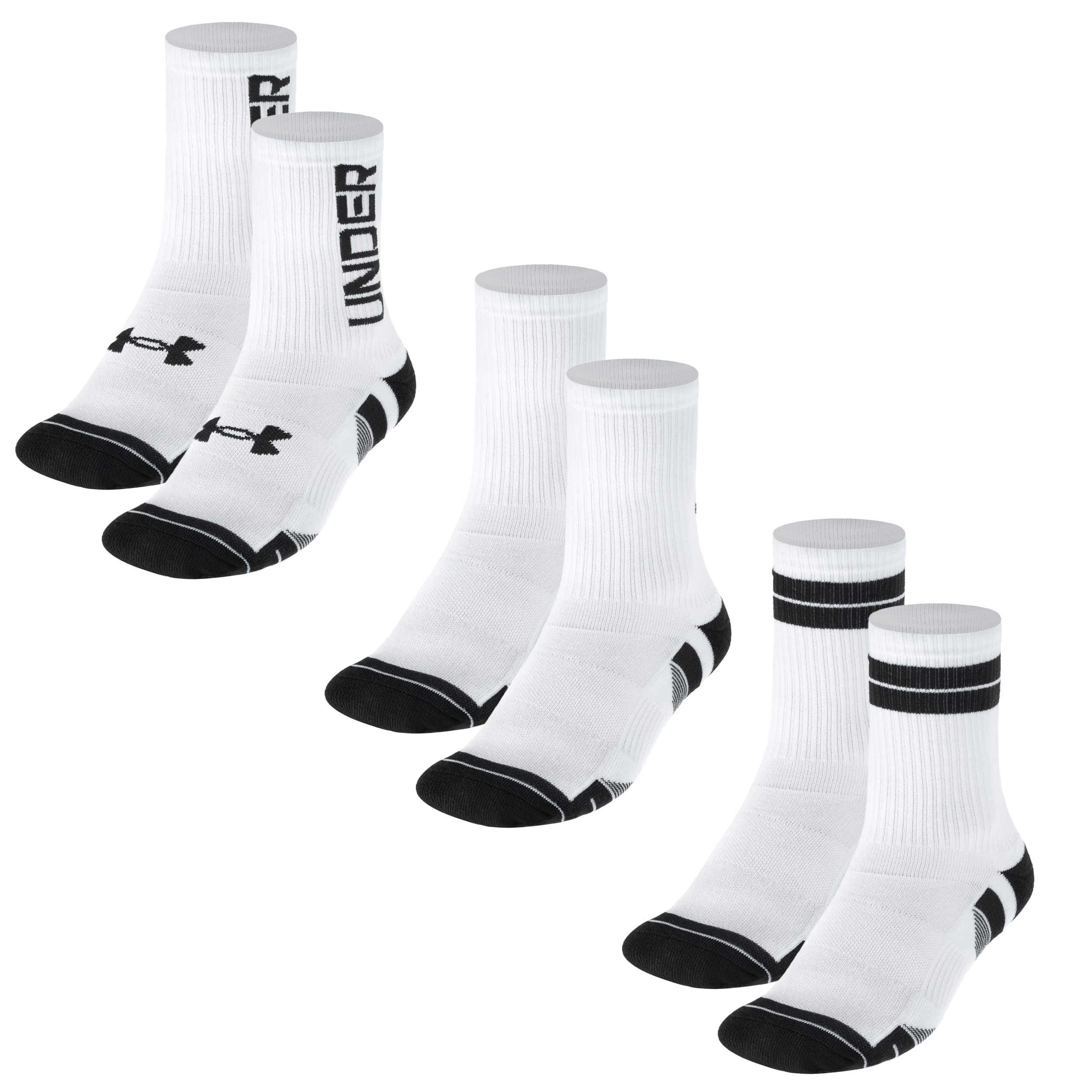 Șosete Under Armour Performance Tech White/Black - 3 perechi
