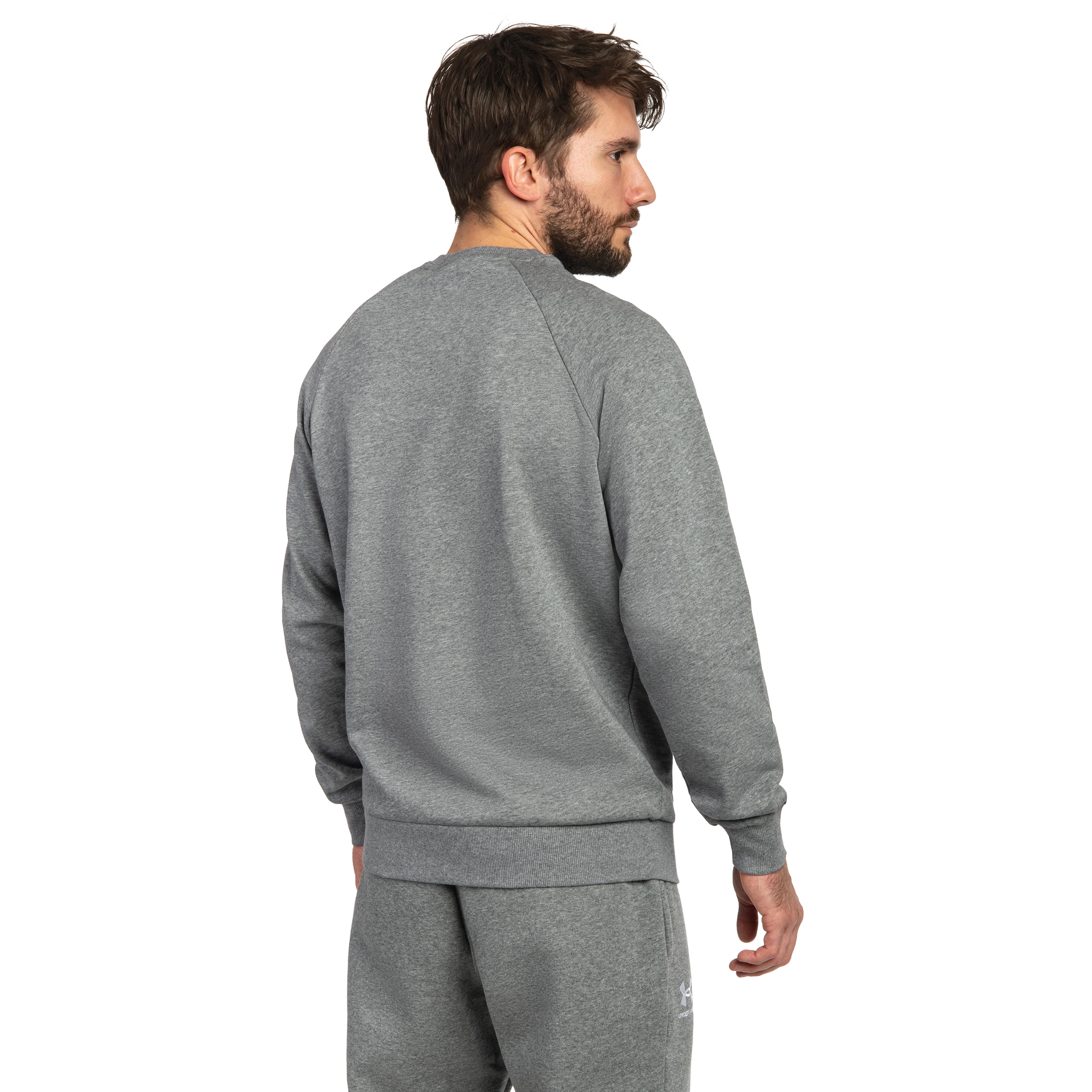 Bluză Under Armour UA Rival Fleece Crew - Castle Rock Light Heather/White