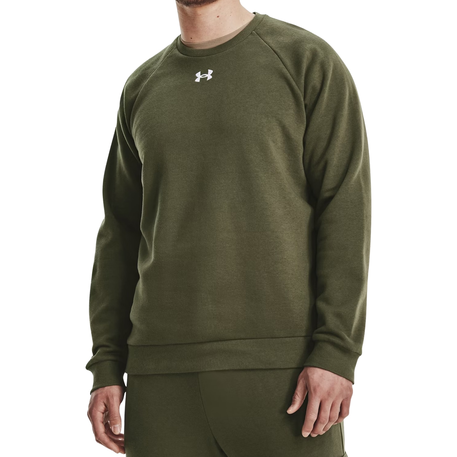 Bluză Under Armour UA Rival Fleece Crew - Marine OD Green/White