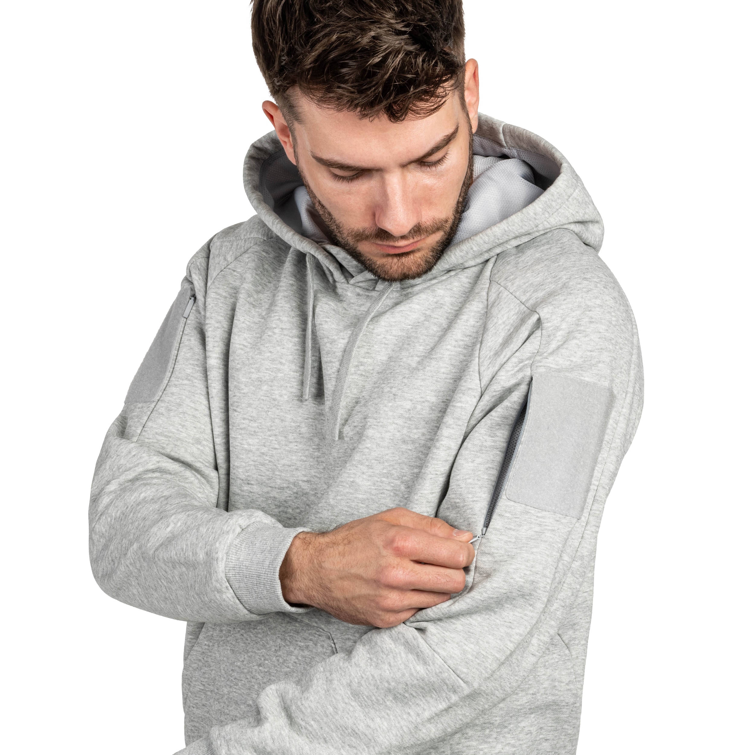 Hanorac Helikon-Tex Urban Tactical Hoodie Lite Kangaroo - Light Grey Melange