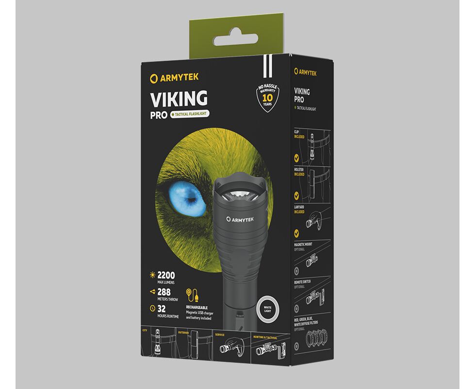 Lanternă Armytek Viking Pro Magnet USB White - 2200 lumeni