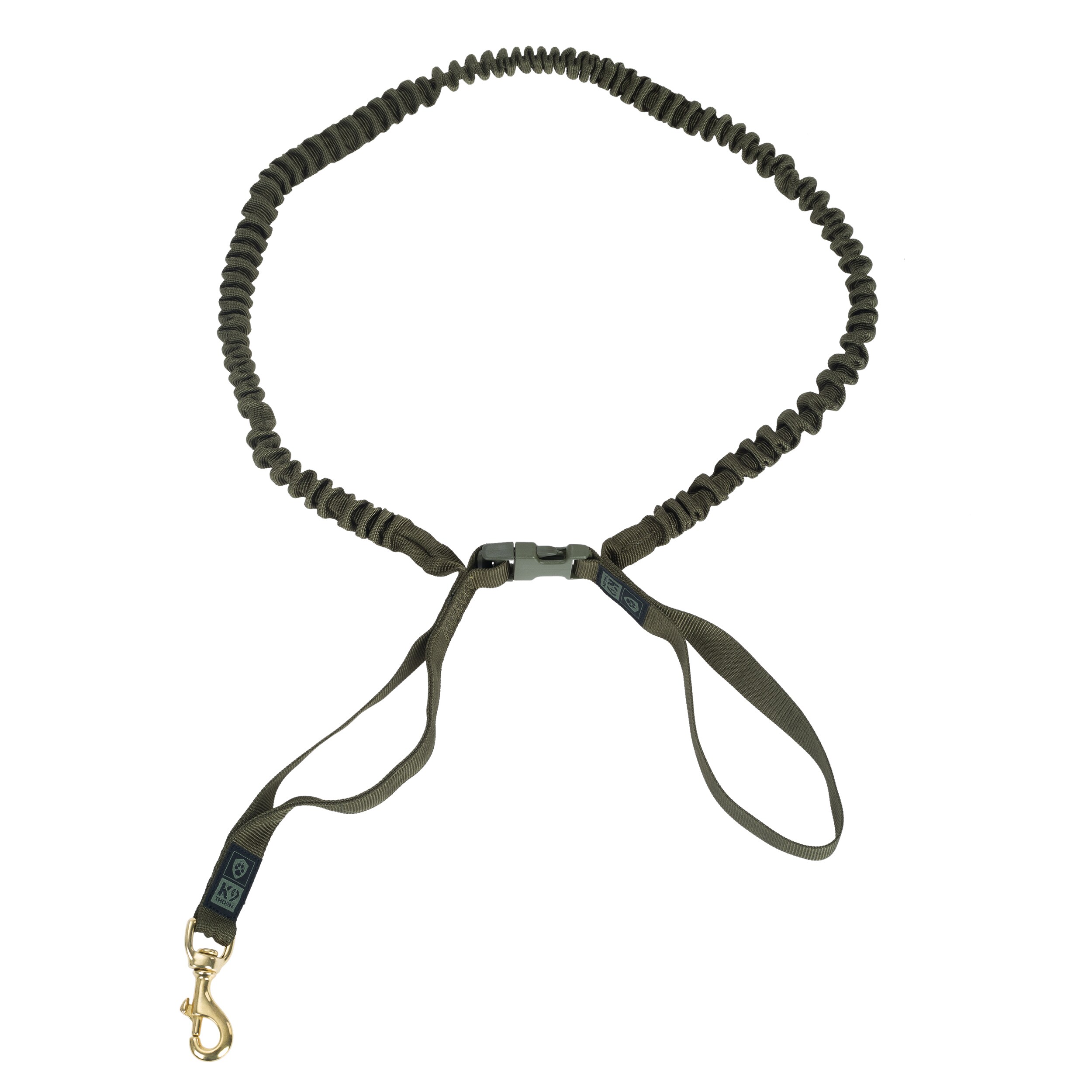 Lesă K9 Thorn cu amortizor, culoare olive - 272 cm